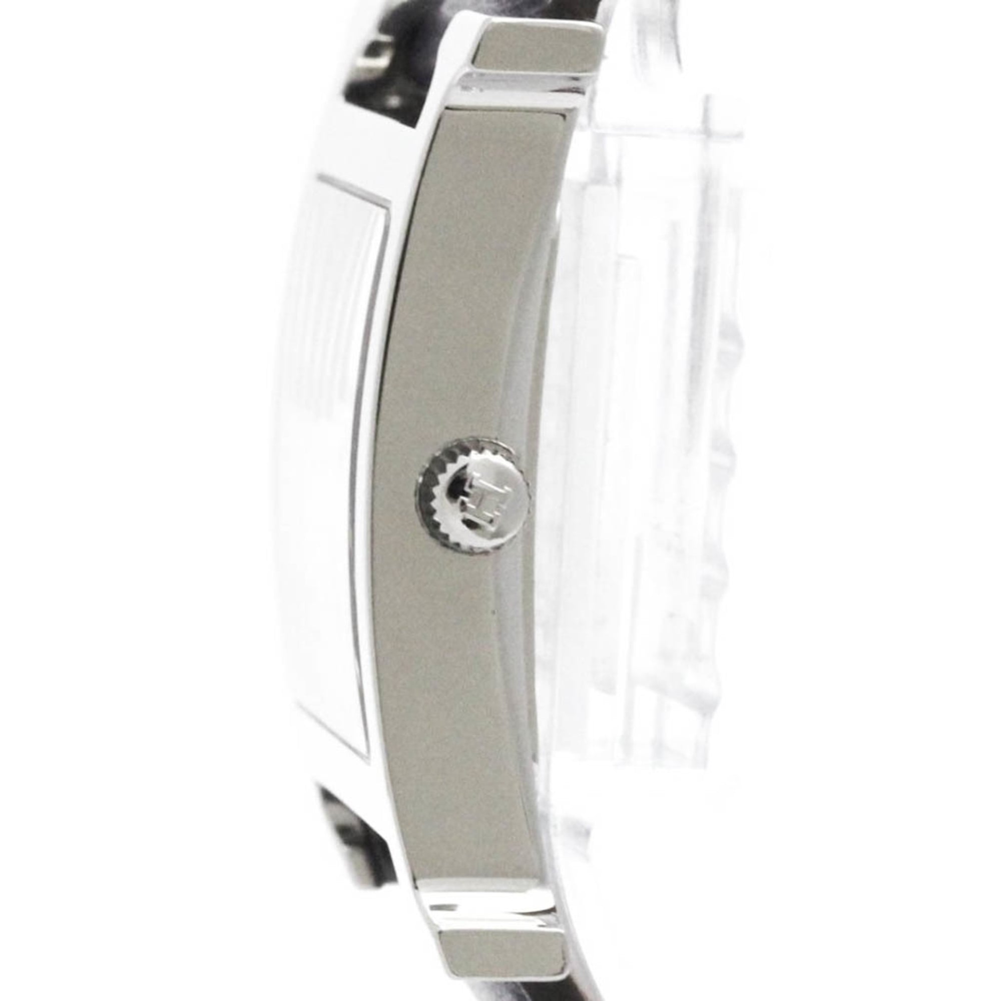 HERMES H Wach Steel Leather Quartz Mens Watch HH1.810 Polished