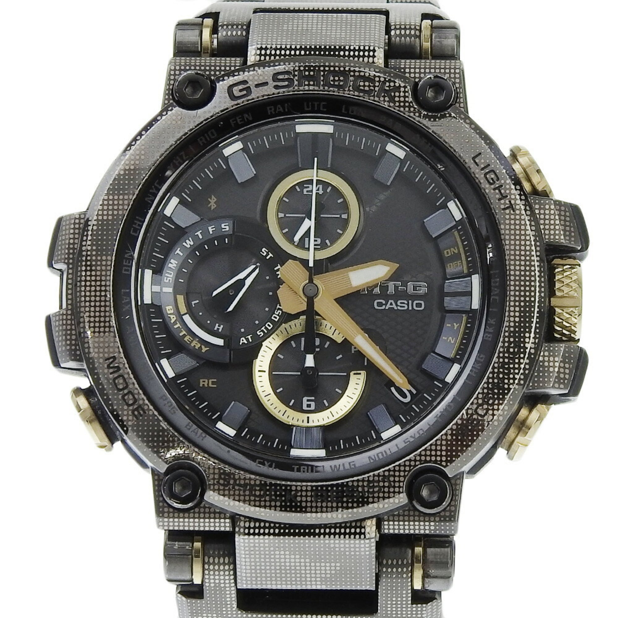 CASIO G-Shock MTG B1000 DCM 1AJF Black Dial Watch Metal SS Radio Solar 48mm Men's