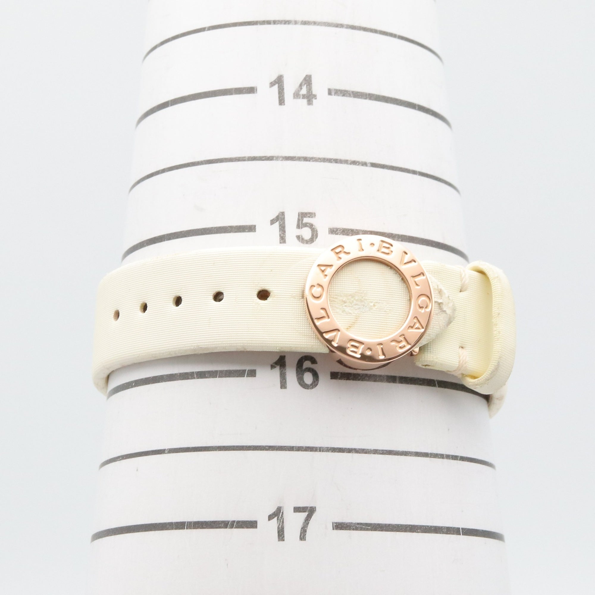 Montre Bulgari BVLGARI Astrale Cerchi avec diamants et pierres de couleur, or Rose 18 carats (PG), diamants, bracelet en cuir, pour femme, Blanc, boîtier Blanc, AEP36G