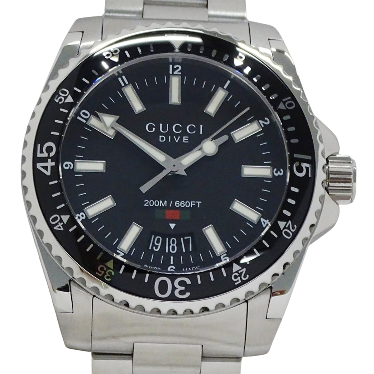 Gucci GUCCI Brand Dive Date 136.3 YA136301A Black Dial 40mm Watch