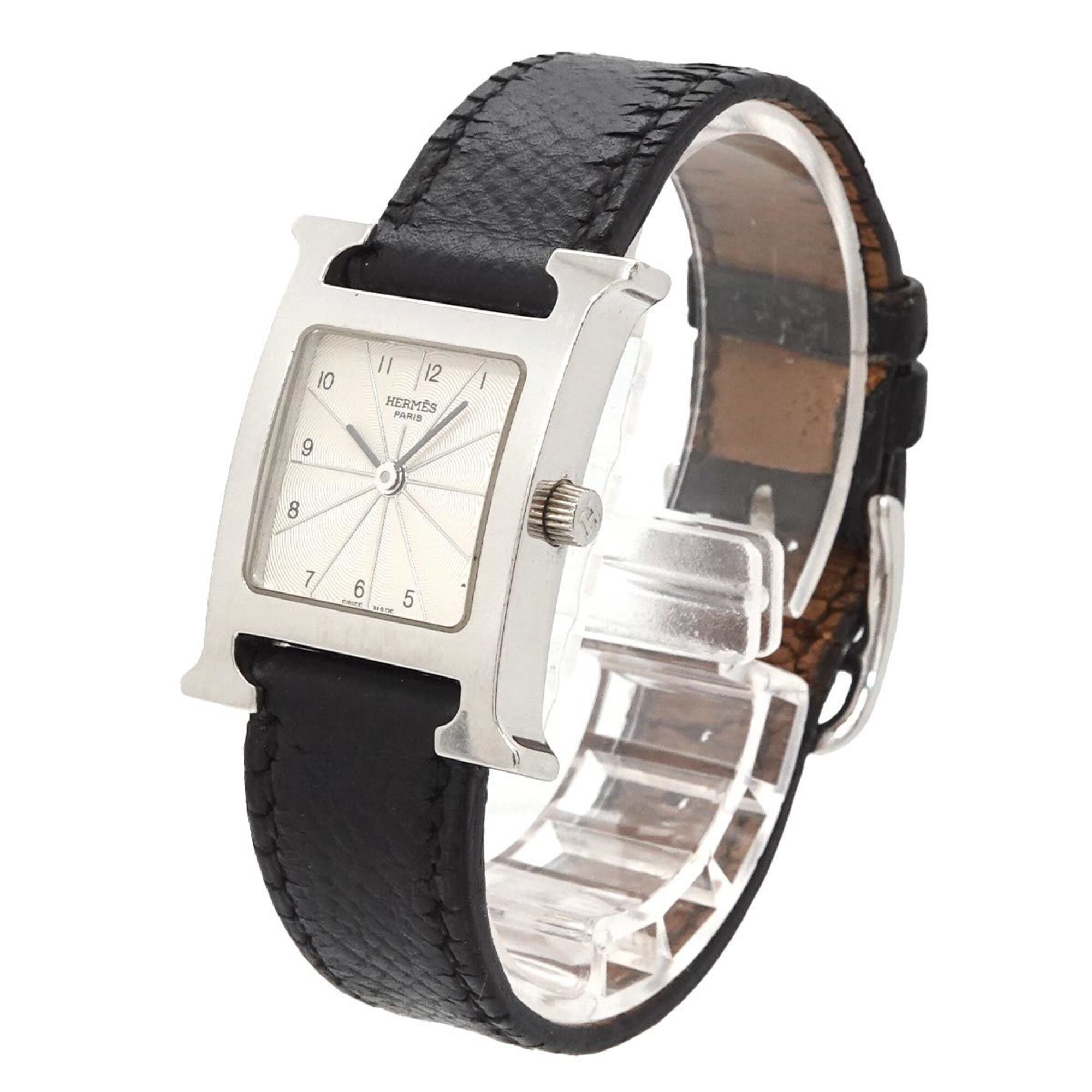 Hermes H- HH1 210 Wo Silver Black Quartz H