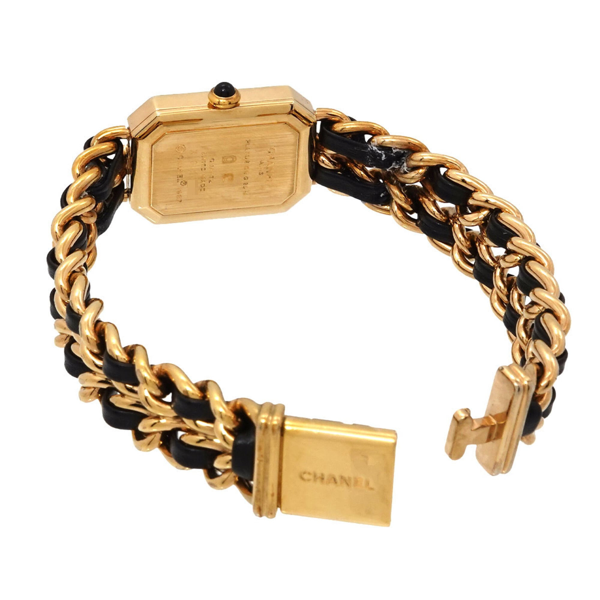 Chanel Premiere XL size H0001 Women's Watch Black Gold Quartz