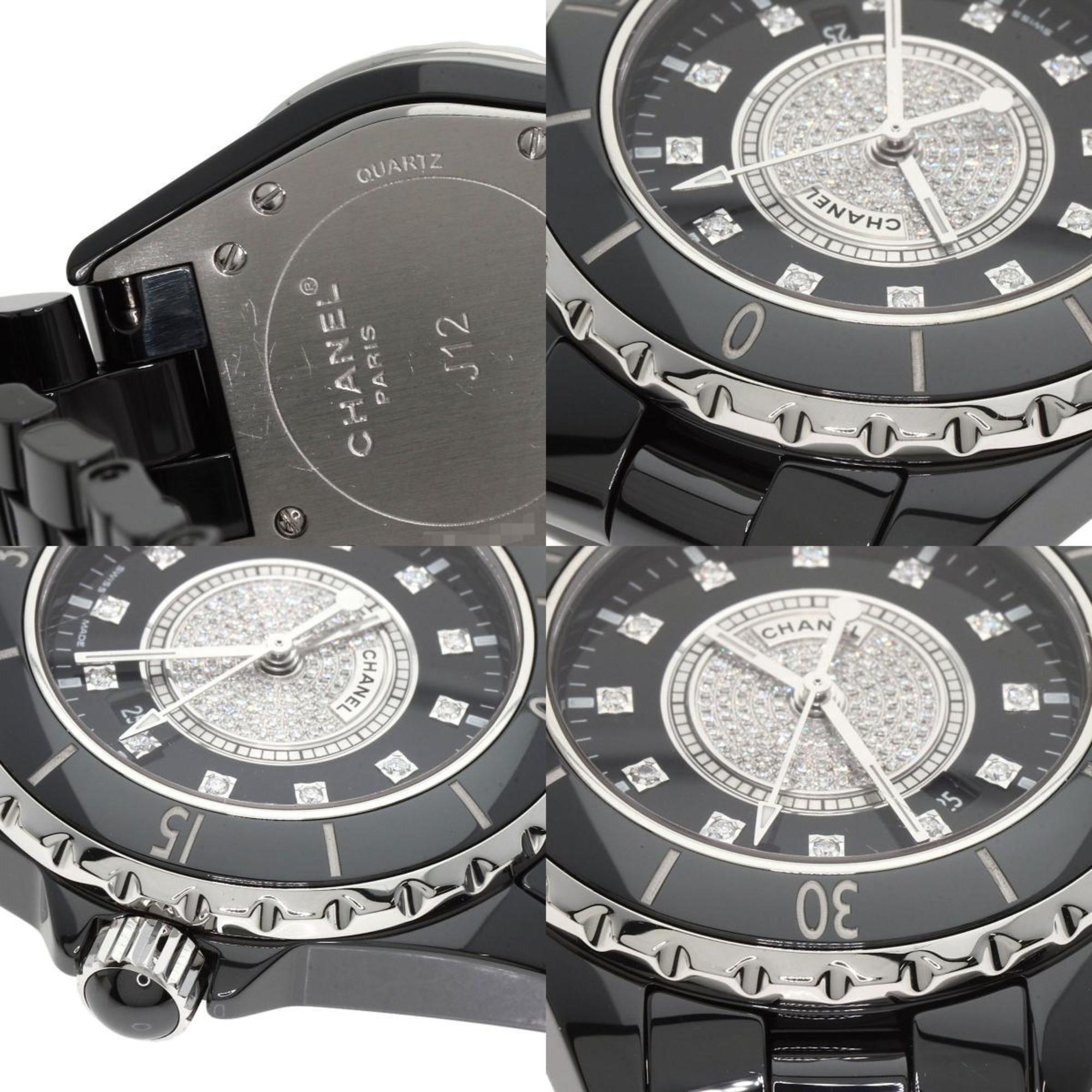 CHANEL H2122 J12 33 mm Damenuhr aus Keramik mit Diamant in der Mitte