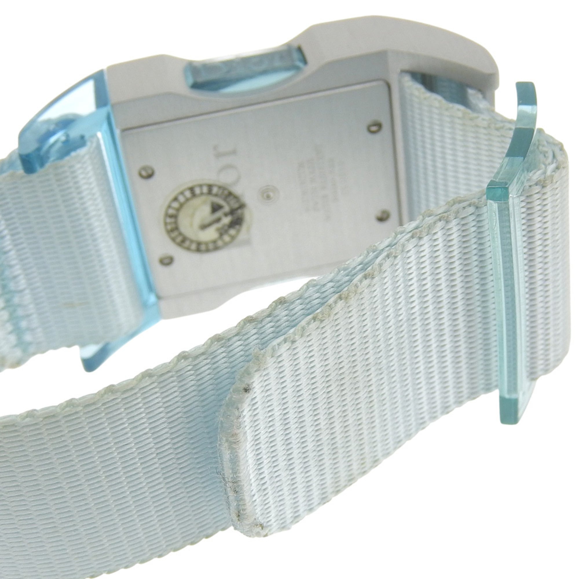付属品付✨ディオール D100-322 腕時計 スクエア 水色　電池切れ Dior Chris 47 Watch D100-322, Aluminum and Nylon Quartz Analog with Si