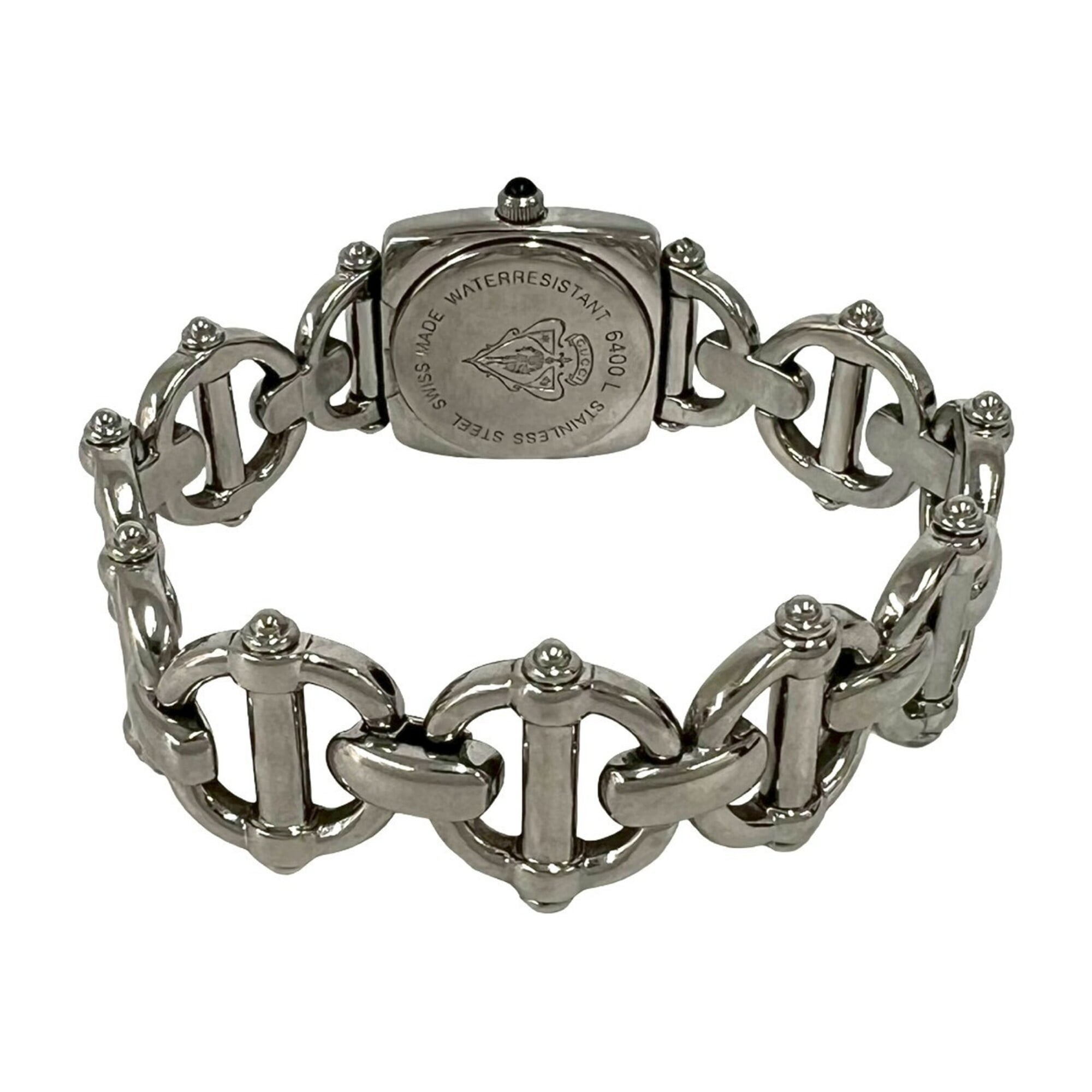 GUCCI Horsebit Chain Stainless Steel Quartz Wrist Silver 37972