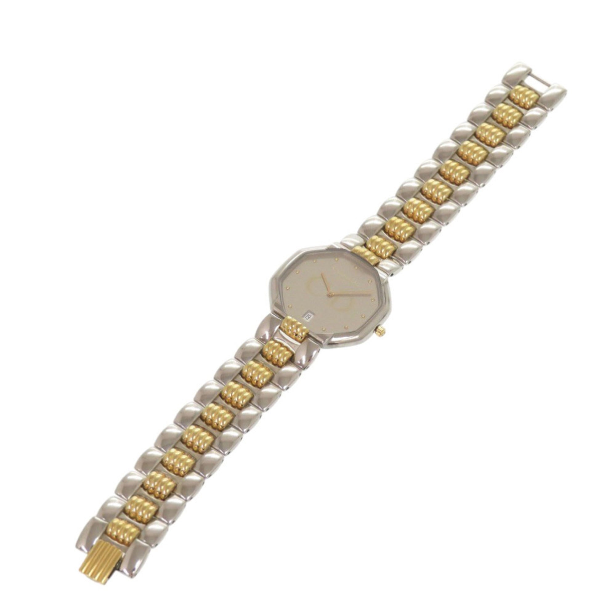 Christian Dior 稼動 45.204オクタゴン Christian Dior Octagon 45.204 Stainless Steel Silver and Gold Quartz W