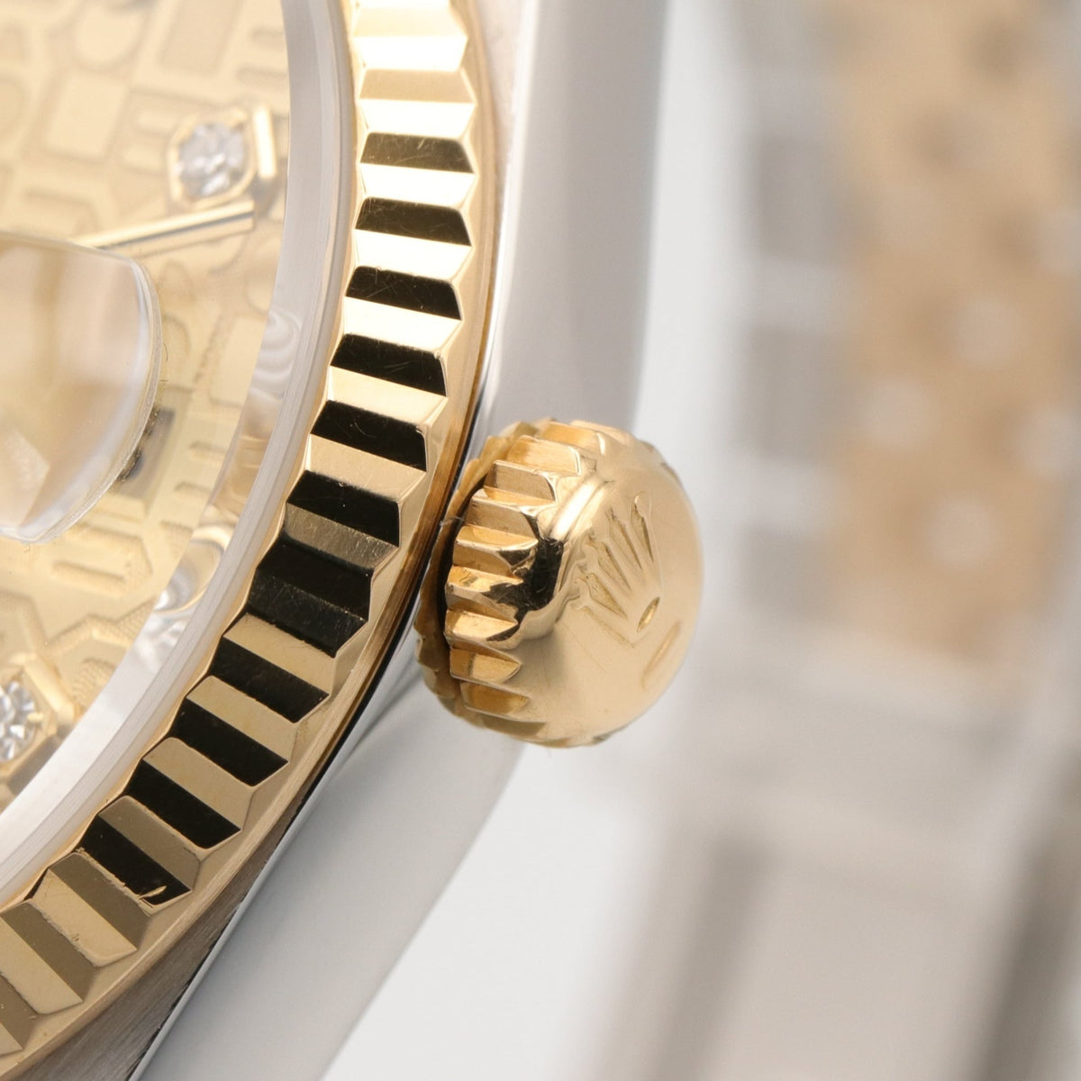 Rolex Datejust 10P Diamond 16233G Champagne, Gold Dial 36mm Watch