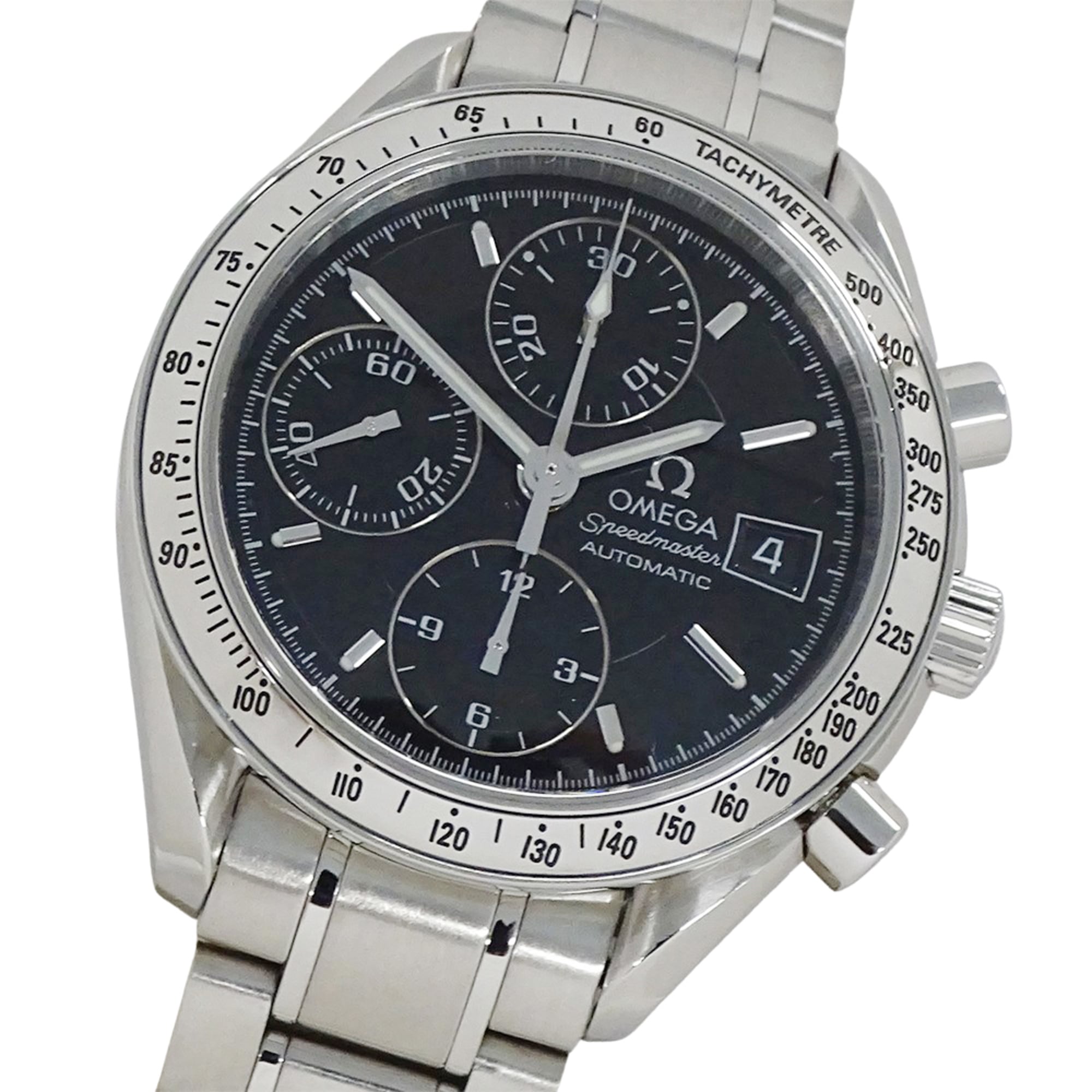 Omega Speedmaster 3513.50 Men's Watch, Brand Name, Date, Chronograph, Automatic, Stainless Steel (SS), Silver, Black