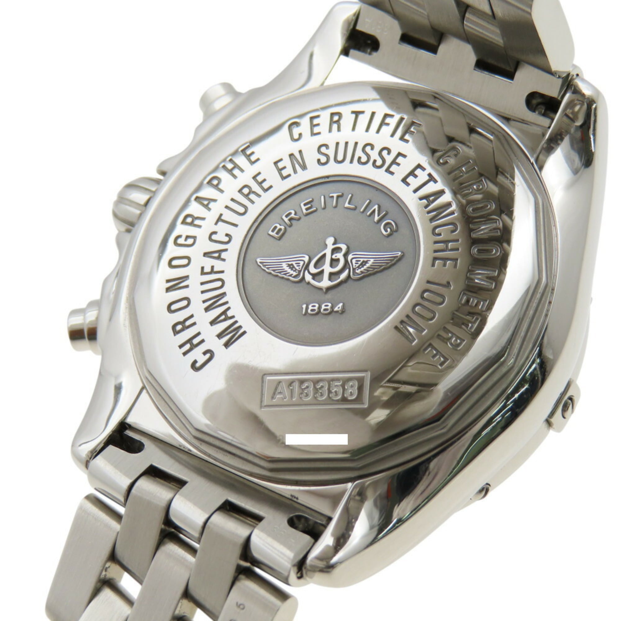Breitling Chrono Cockpit met diamanten bezel A13358 Automatisch horloge Roestvrij staal/diamant Witte wijzerplaat 0227BREITLING Herenhorloge