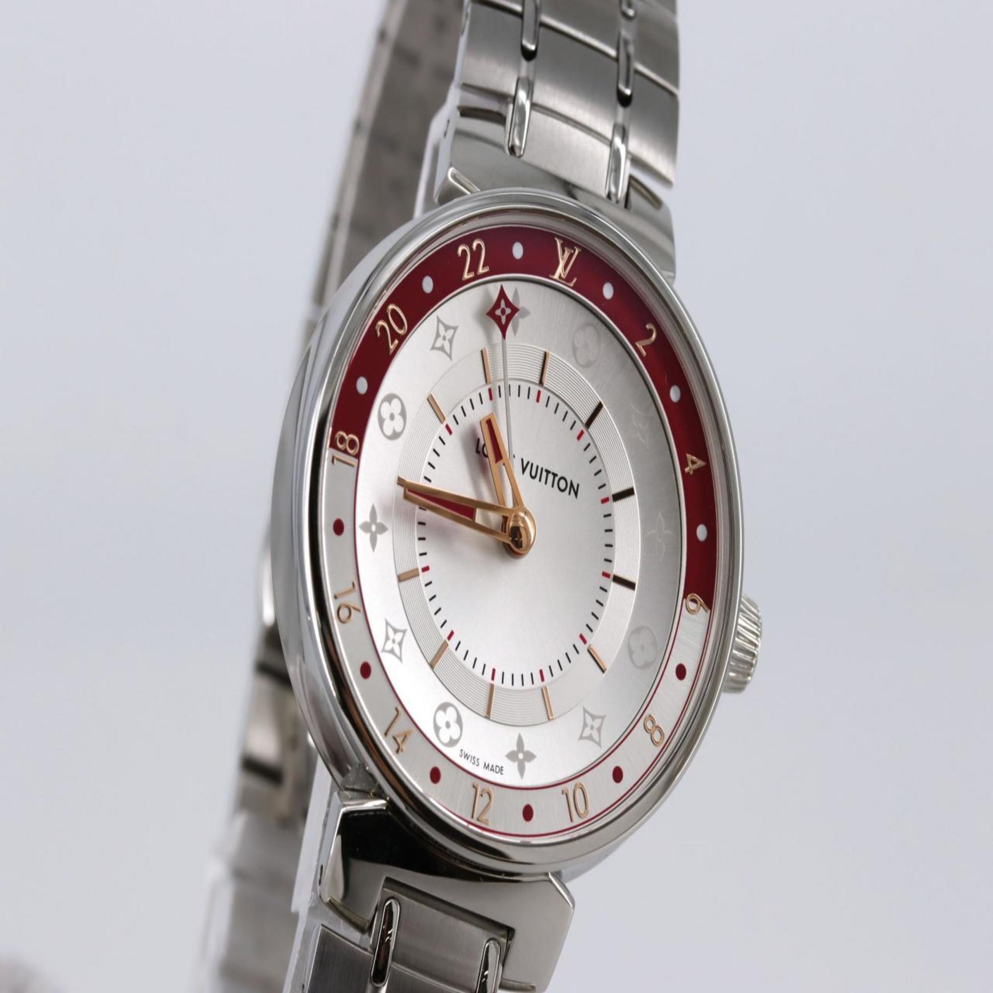 Louis Vuitton Tambour Moon Dual Time QA106 roestvrijstalen quartzhorloge