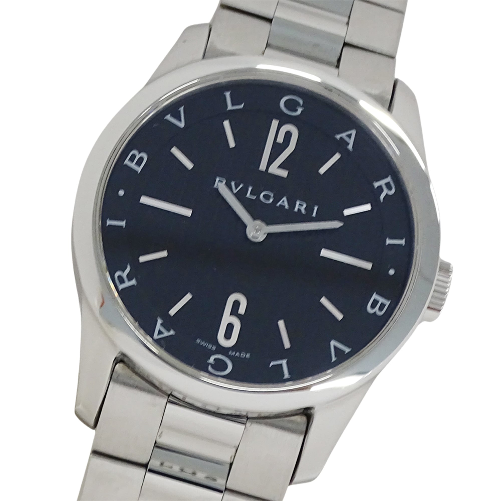 Bulgari BVLGARI Men's Watch, Solo Tempo Quartz, Stainless Steel (SS) ST37S, Silver & Black