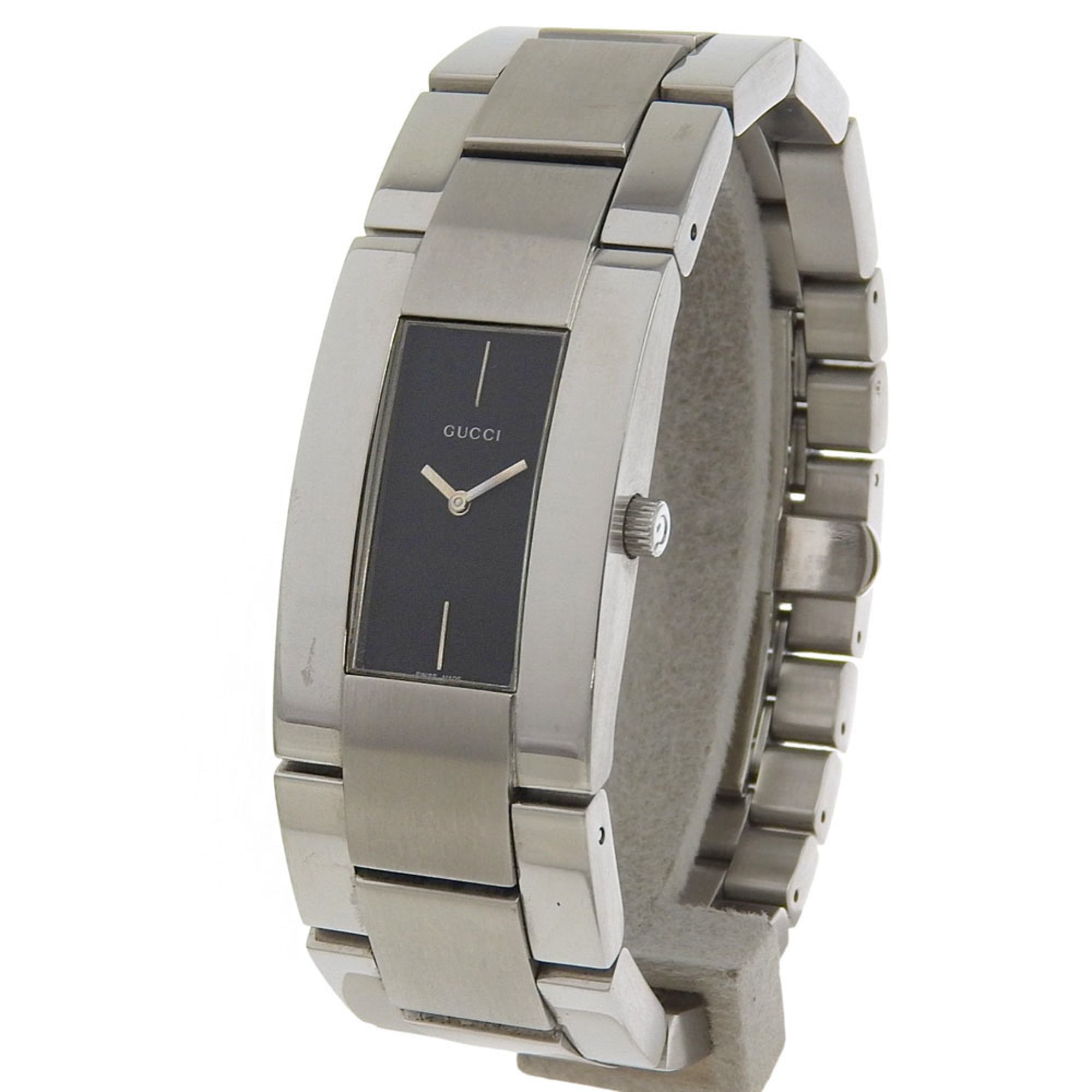 Gucci GUCCI Watch 4600M Stainless Steel Quartz Analog Display Black Dial Men's
