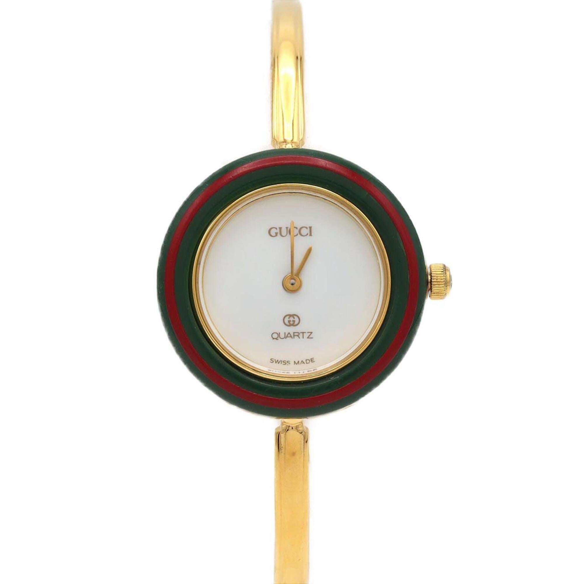 Gucci Change Ring GP Size M 1100-L Quartz Watch