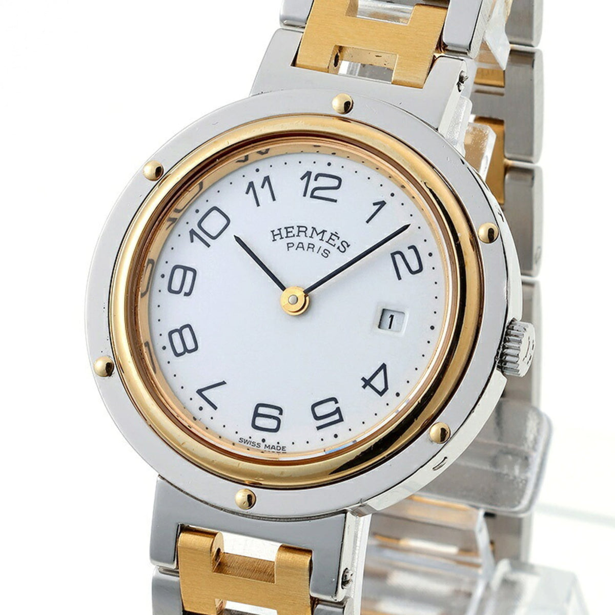 Hermes Clipper Weiß Zifferblatt 30 mm Uhr