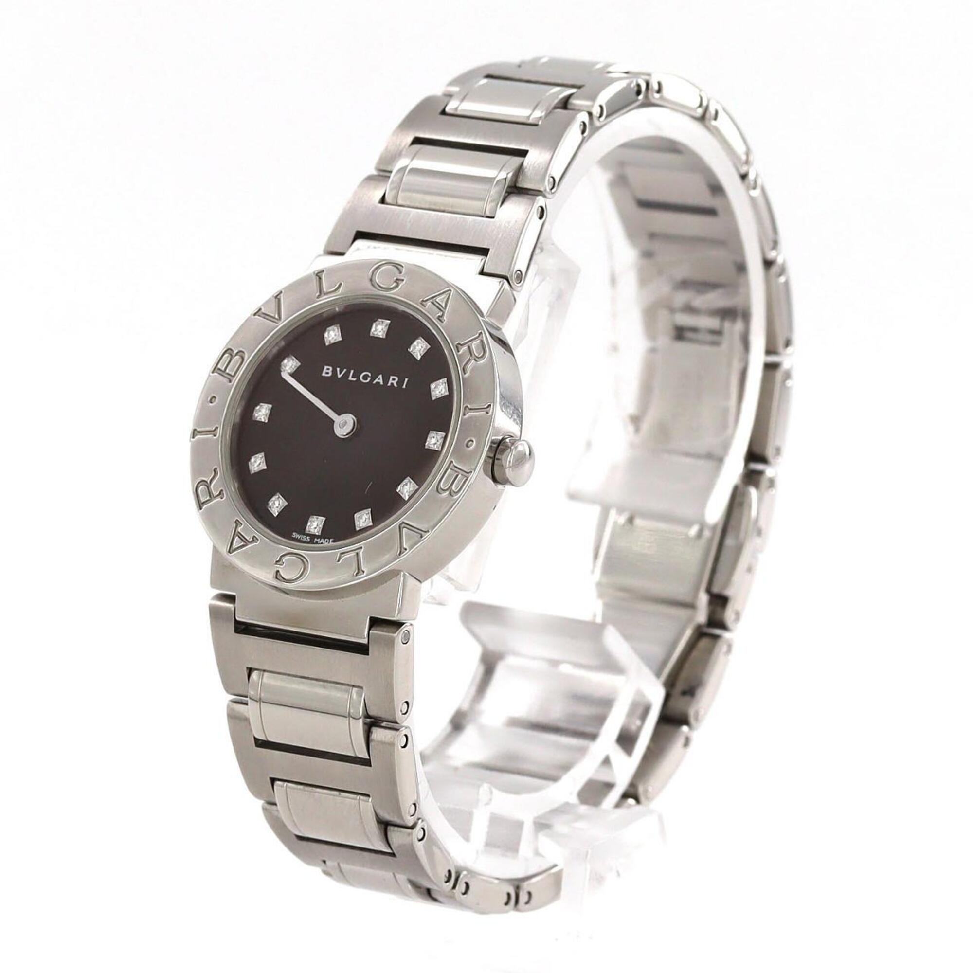 Bulgari 12P BBL26S/BB26BSS/12 Black Dial 26mm Watch