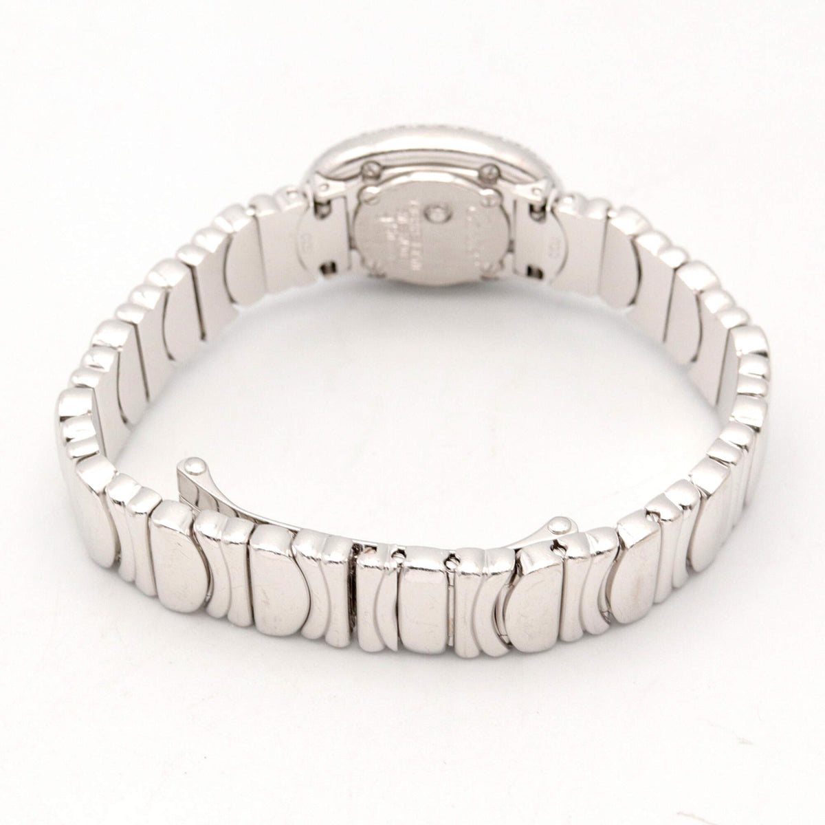 Cartier Mini Baignoire Diamond Bezel 18K WB5095L2 Silver Dial 18mm Watch