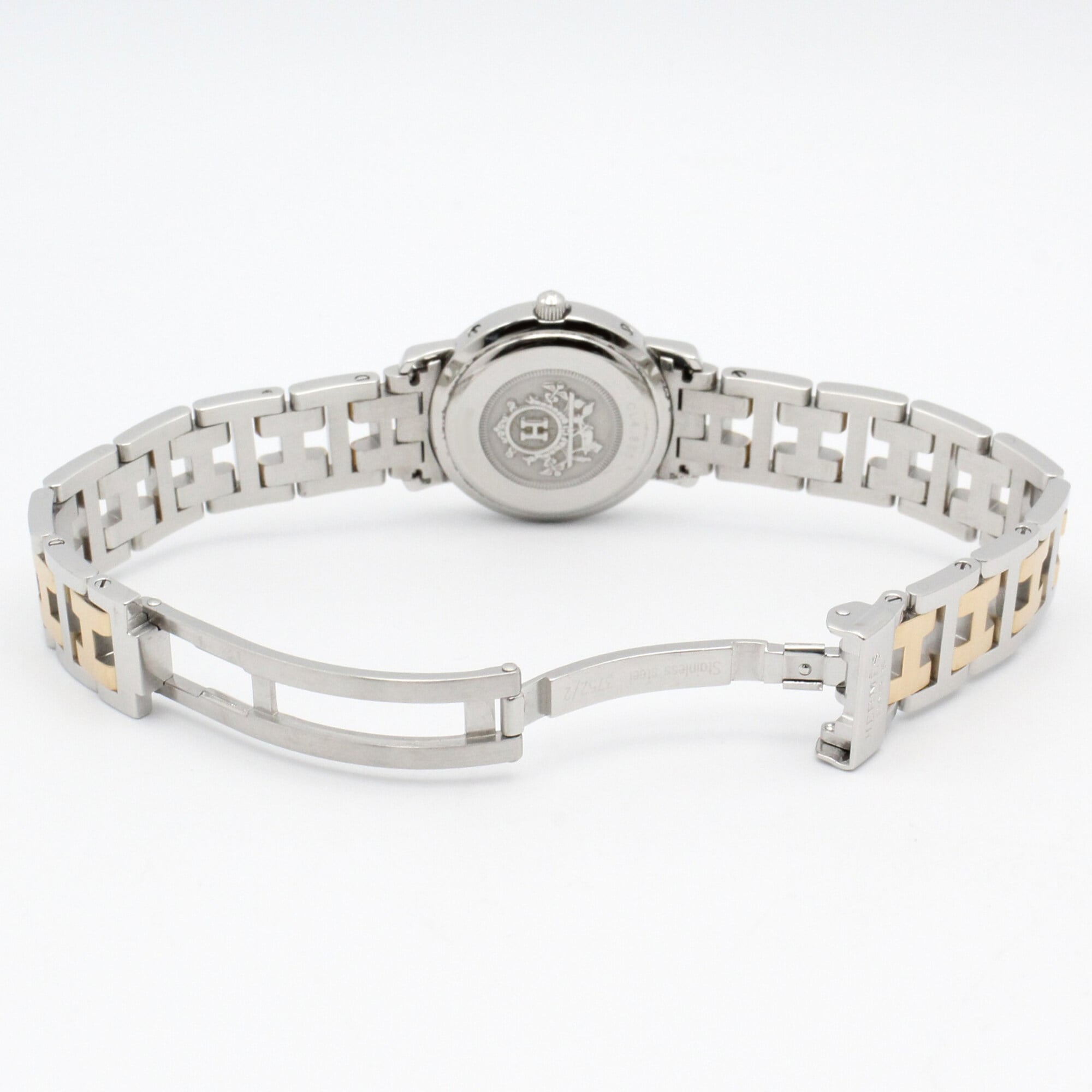 Hermes Clipper Gold Plated Stainless Steel Wo White CL4.220