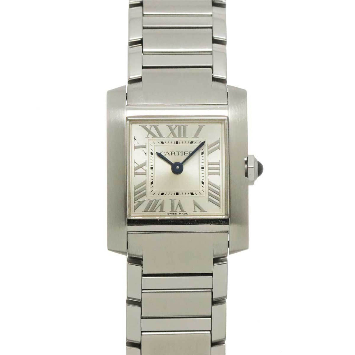 Cartier Tank Française SM WSTA0065 Horloge met zilveren wijzerplaat, 21 mm