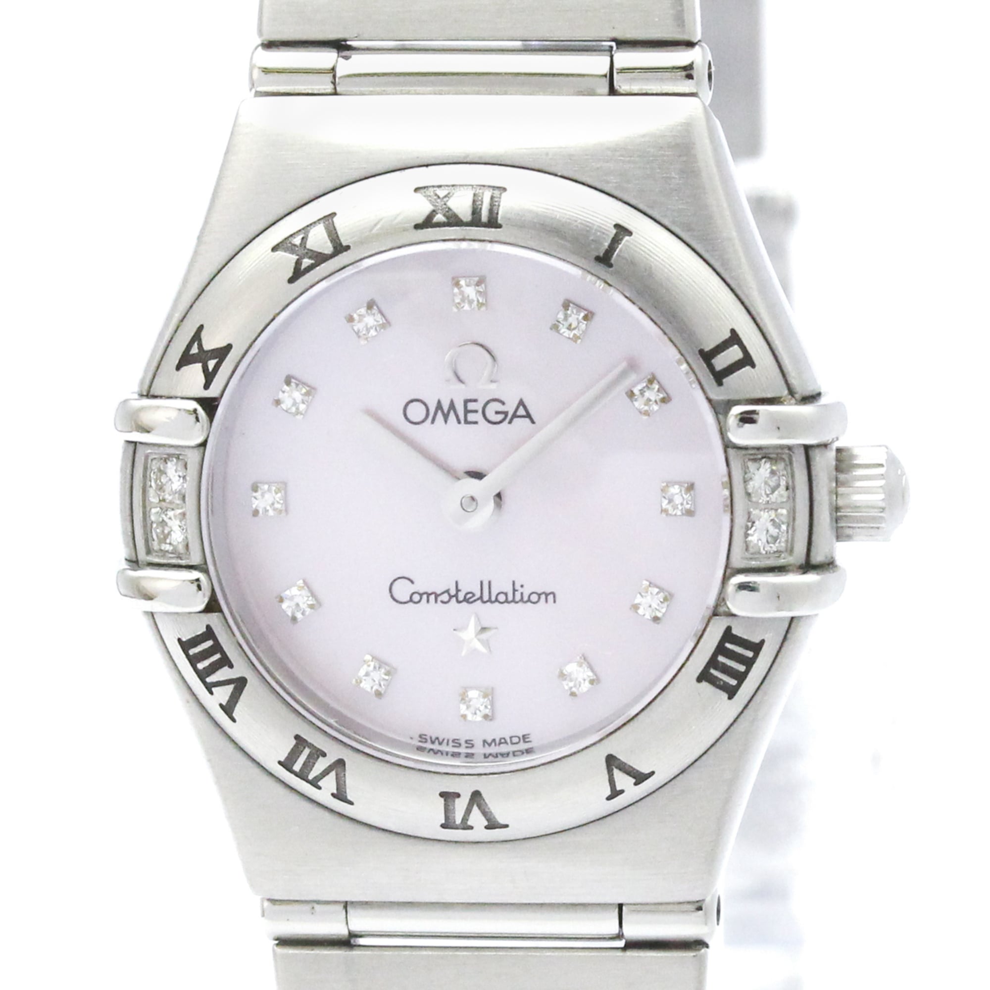 OMEGA Constellation My Choice Diamond Pink MOP Watch 1566.66 Polished