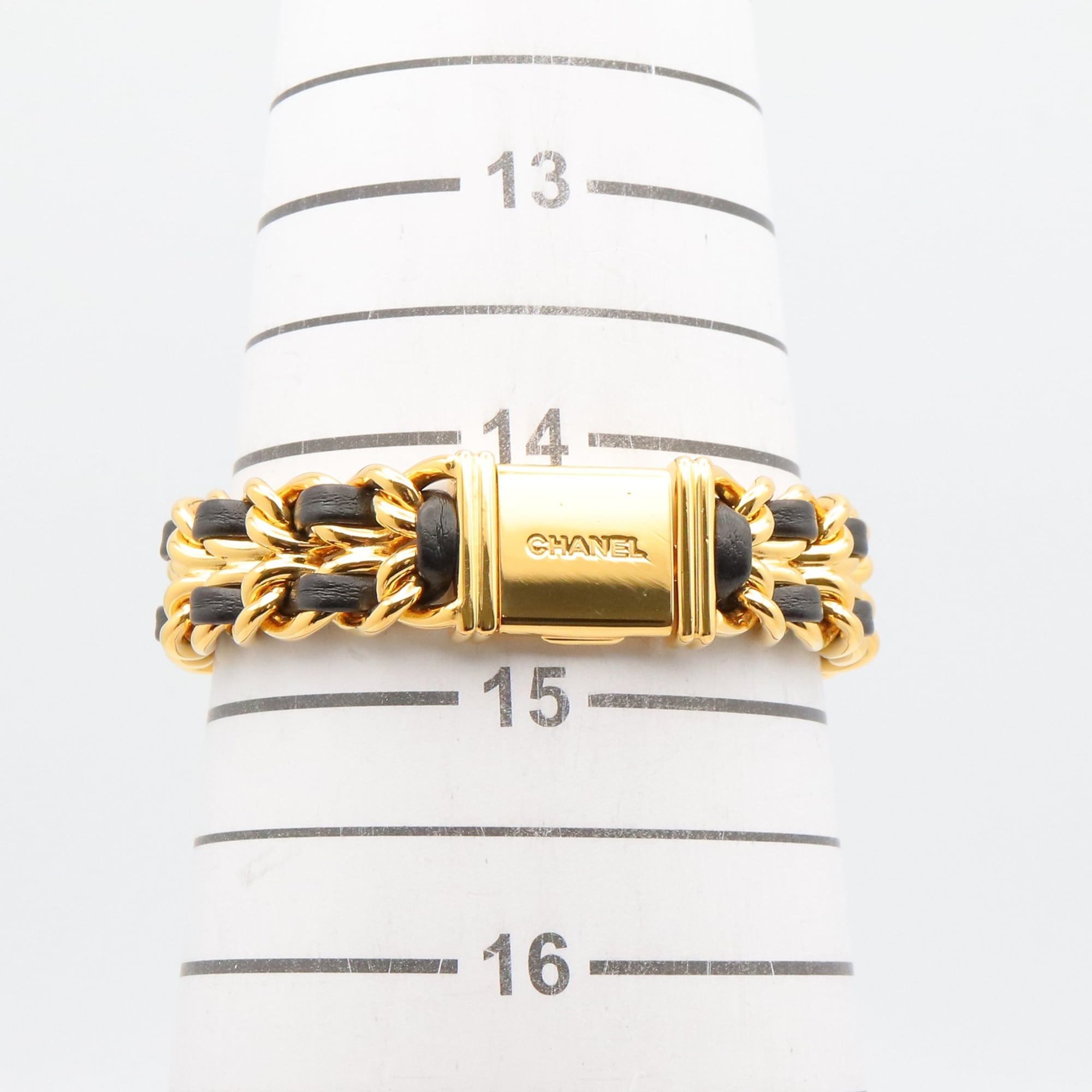 Montre Chanel CHANEL Première M, cuir plaqué or, pour femme, Noir, H0001