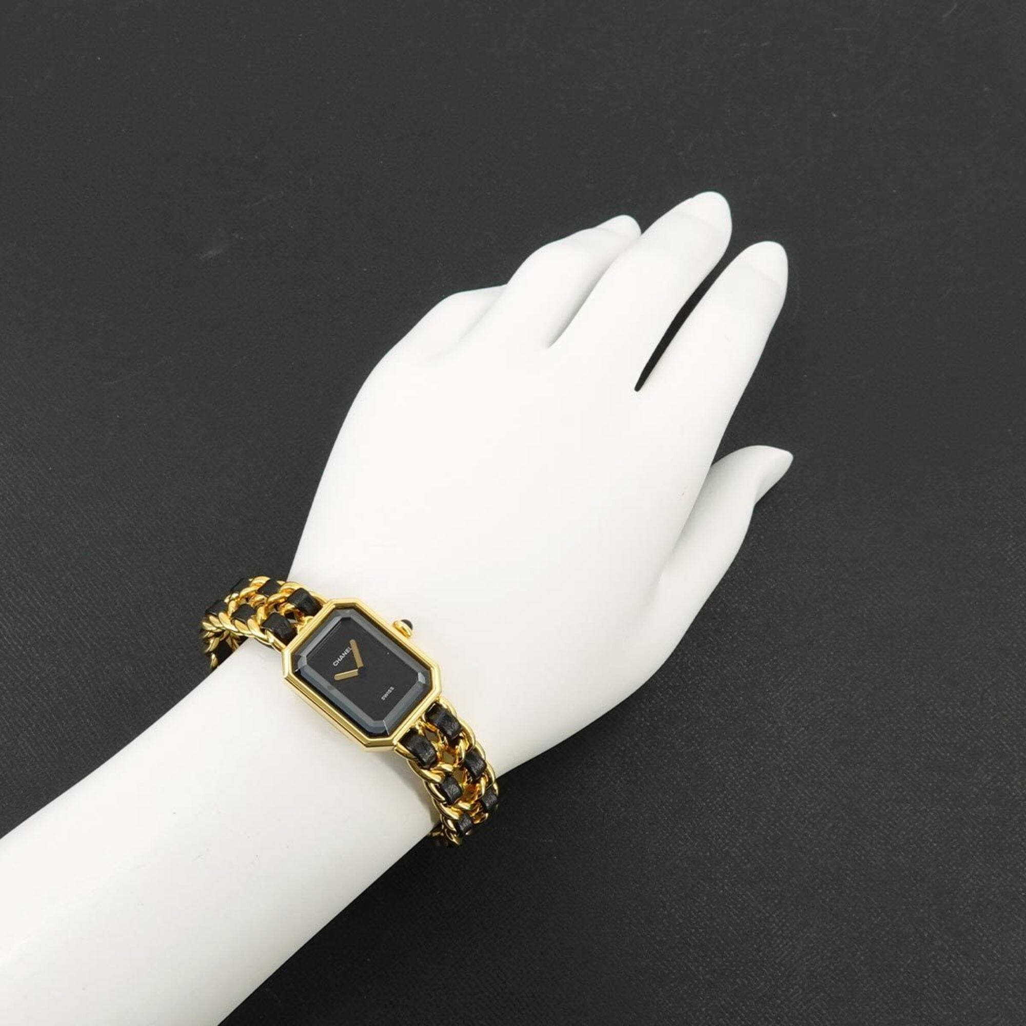 Chanel Premiere Large Size H0001 Women's Watch Black Gold Quartz