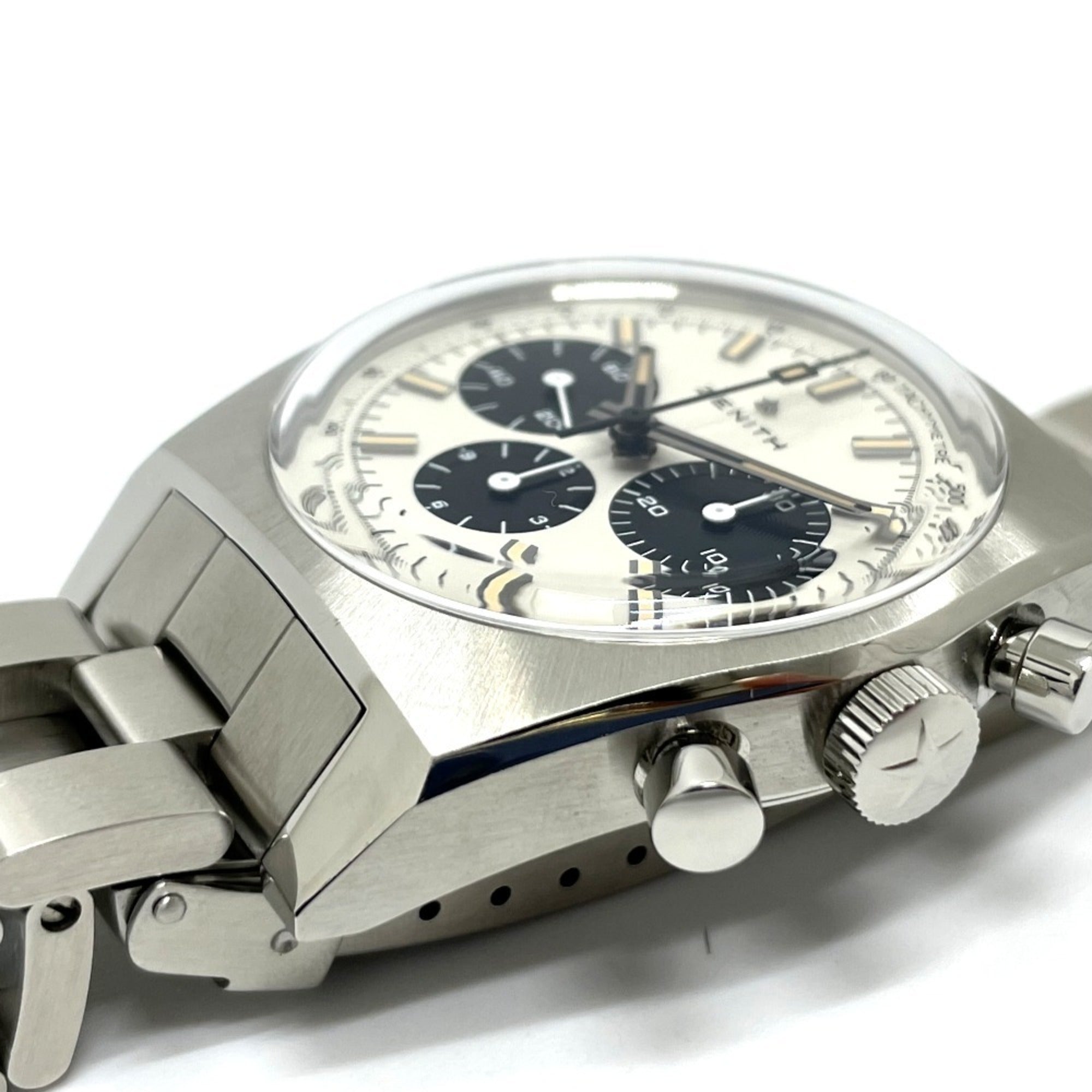 ZENITH 3.L384.400 Lupin the Third, 2. Auflage, limitierte Auflage von 200 Stück in Japan, Revival A384 Chronomaster, Herrenuhr aus Edelstahl, Silber