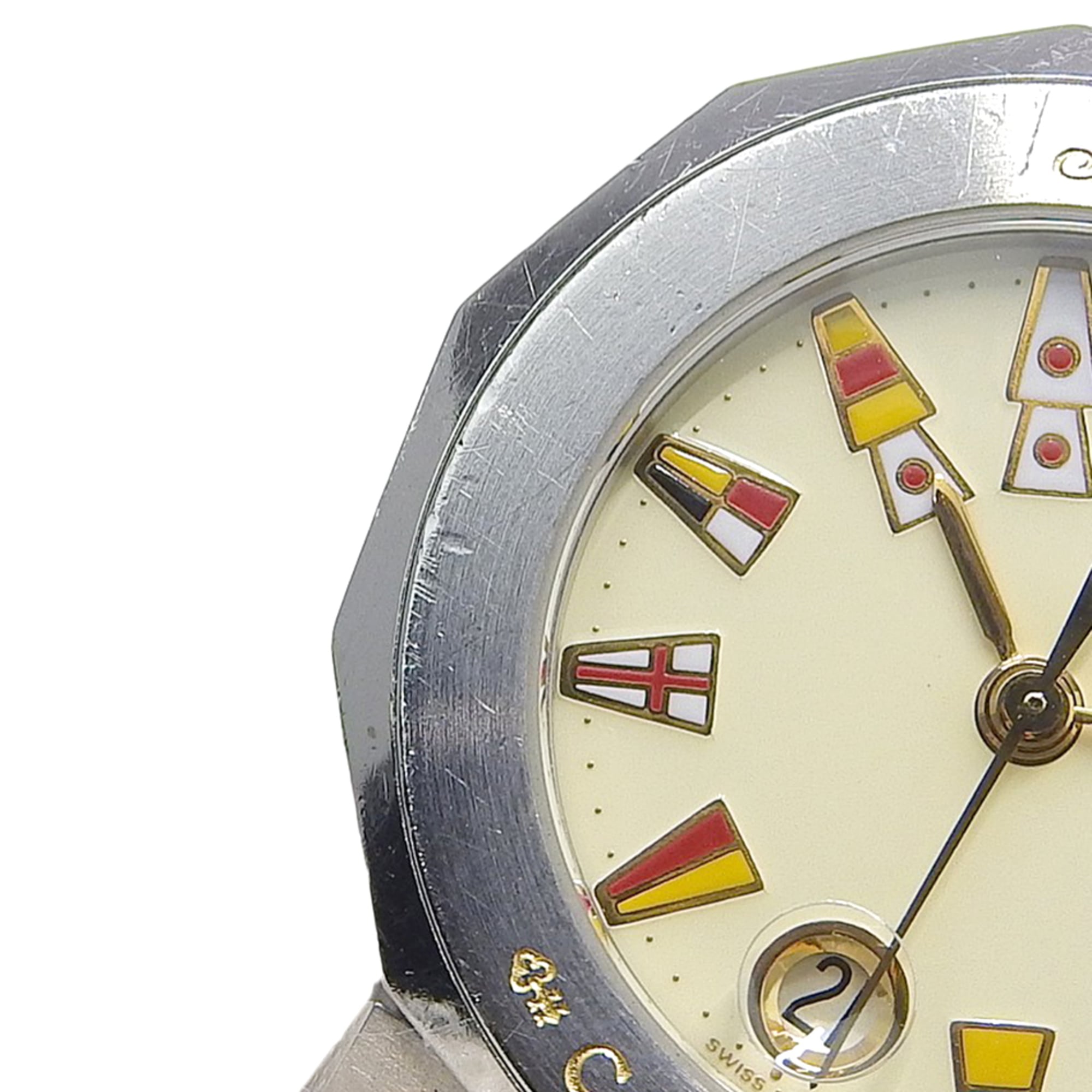 Corum Admirals Cup-horloge 39.610.20 V050 roestvrij staal, zilverkleurig, quartz, analoog, ivoorkleurige wijzerplaat, damesmodel