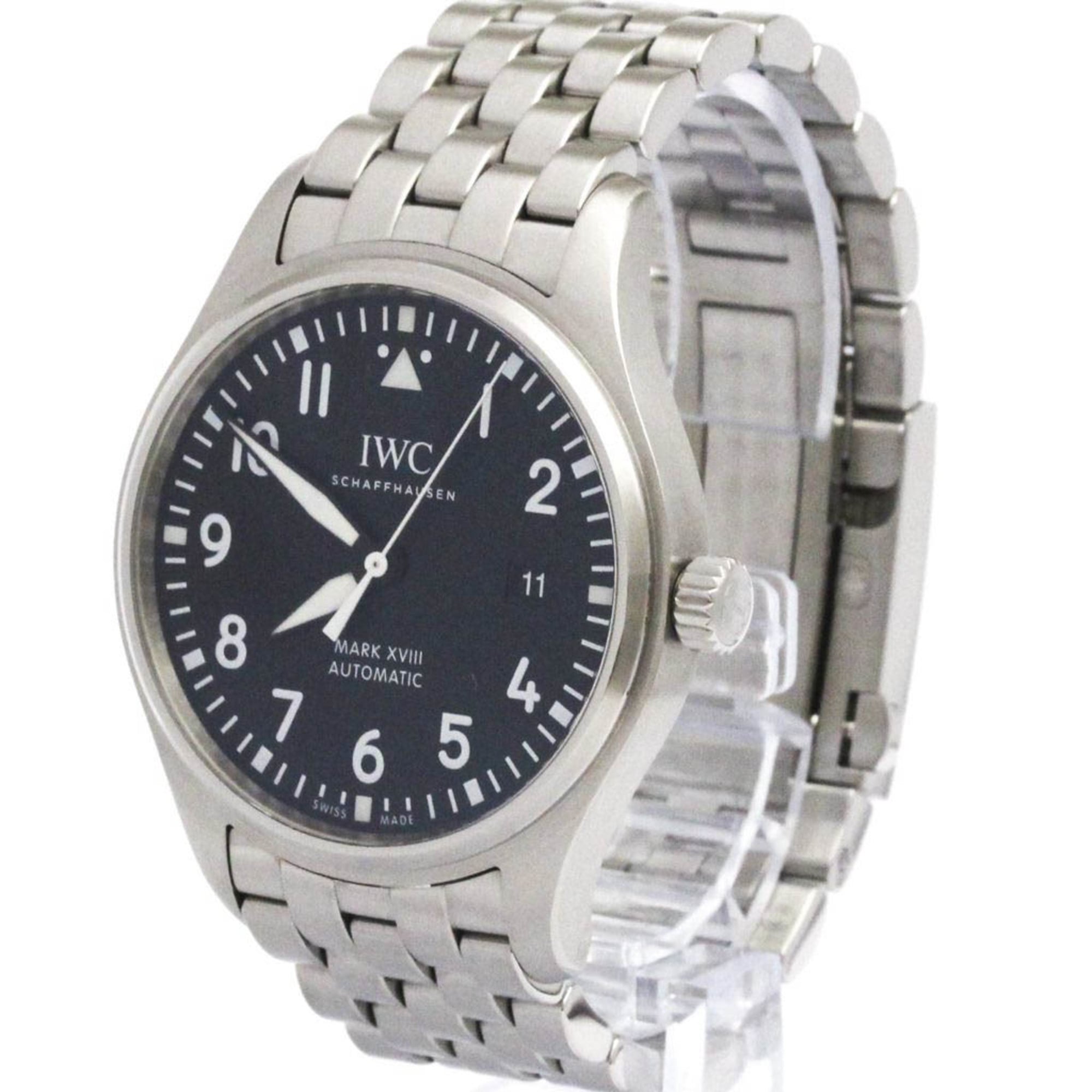 IWC Pilot Watch XVIII 18 Automatic Stainless Steel Mens Watch IW327011 Polished