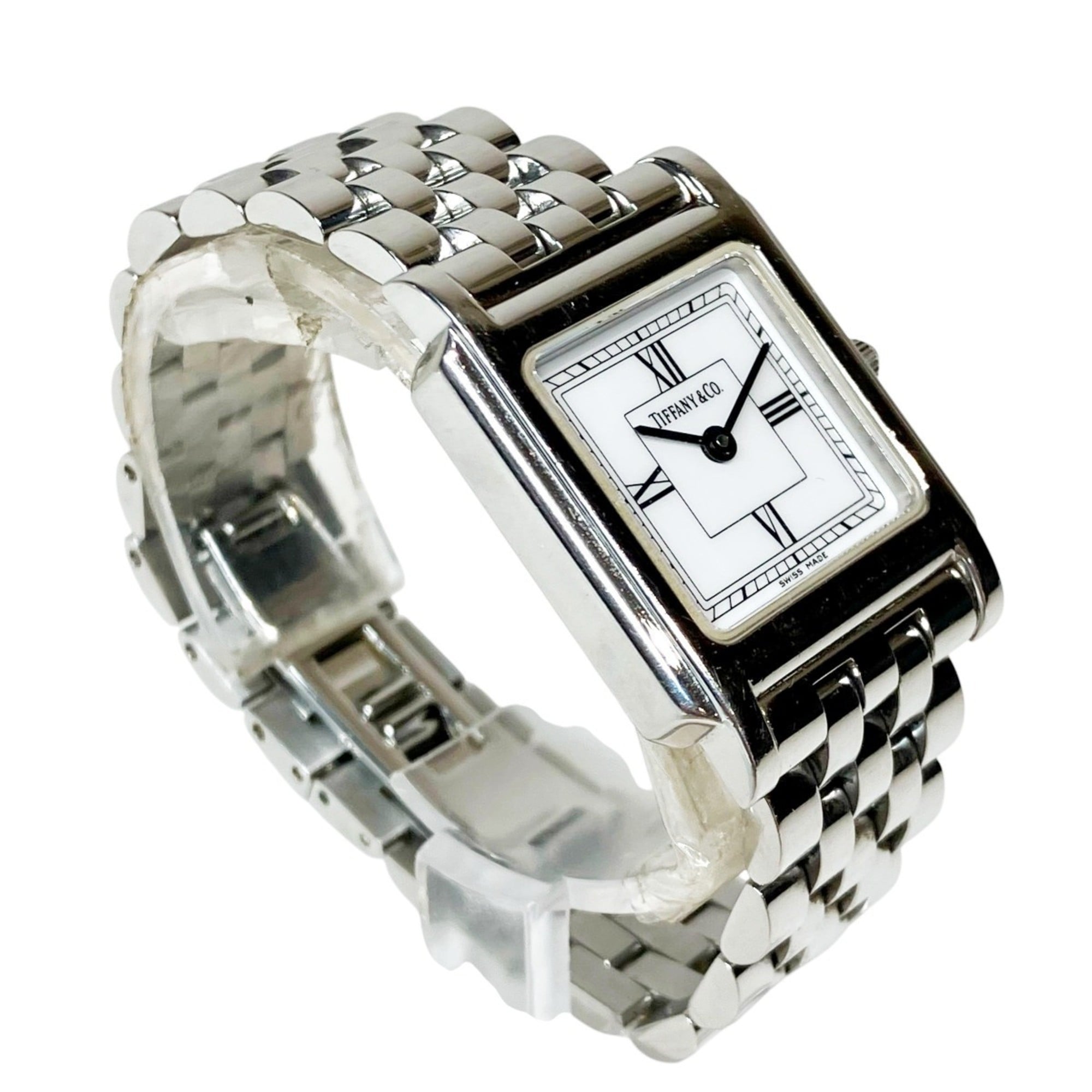 Tiffany & Co. wristwatch, total weight 52g, stainless steel, quartz movement, white dial.