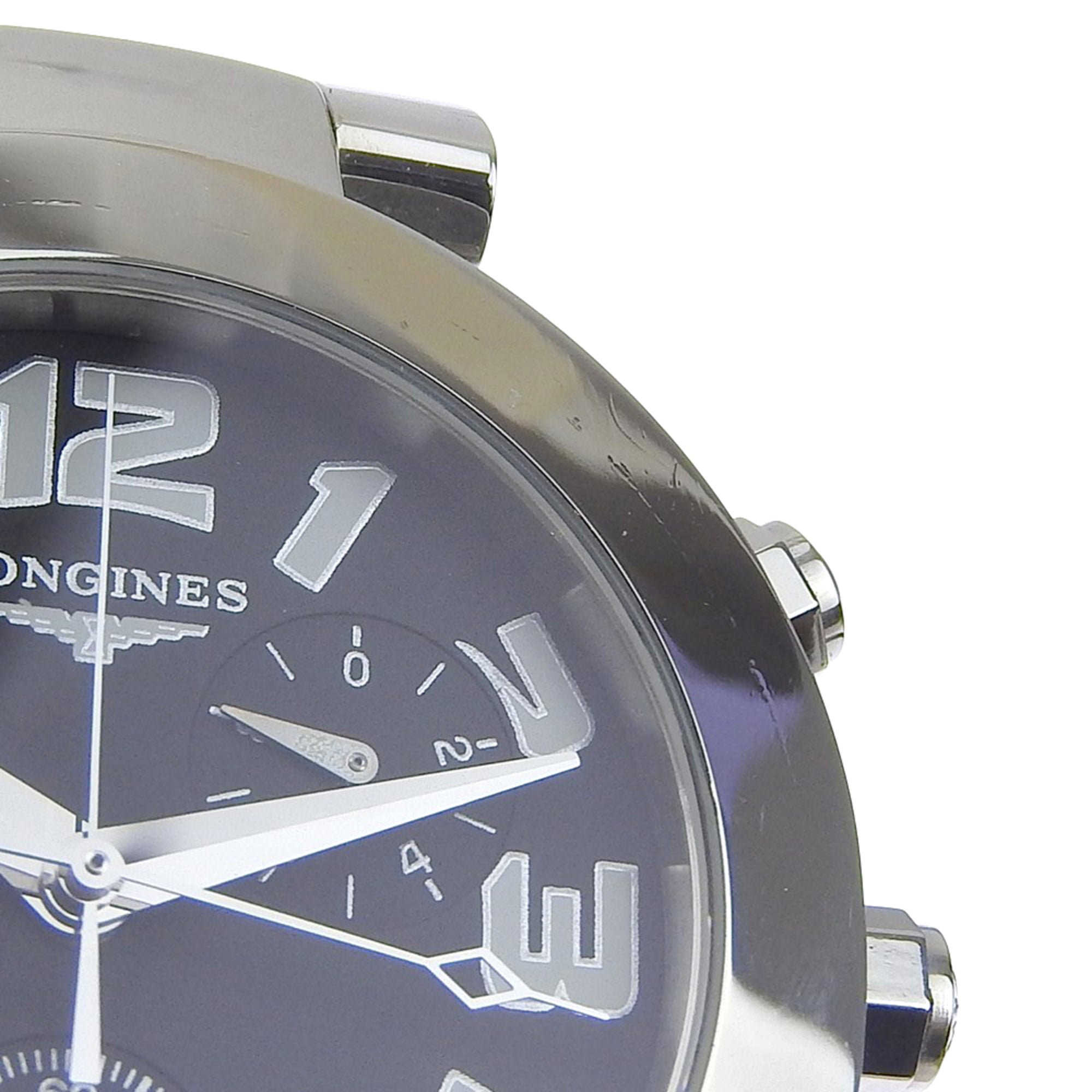 Montre Pour Hommes Longines DolceVita L5.677.4 Chronographe Quartz en acier inoxydable argenté avec cadran Noir