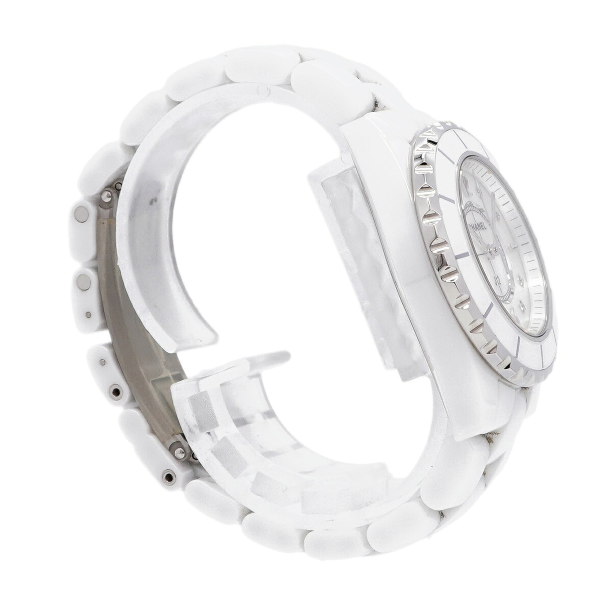Chanel J12 8P Diamond H2422 White Dial 34mm Watch