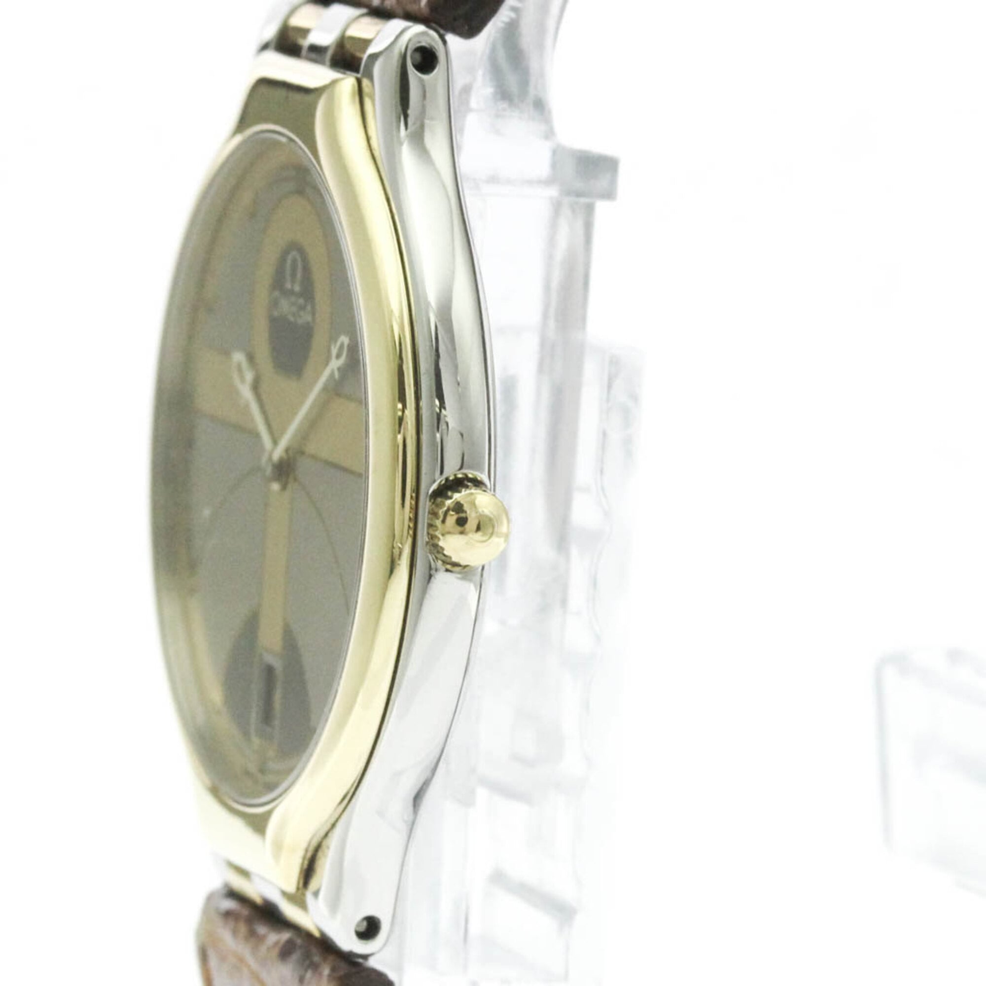 OMEGA De Ville Symbol Herrenuhr aus 18-karätigem Gold und Edelstahl Quarz 196.0316