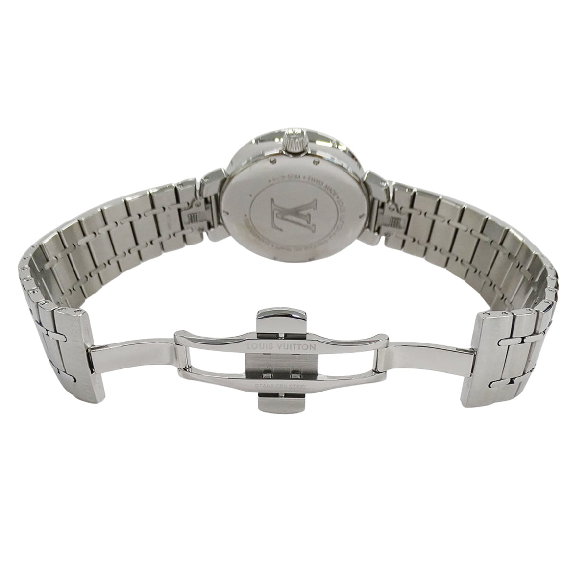 Louis Vuitton Tambour Moon Dual Time QA104 Silver Dial 35mm Watch