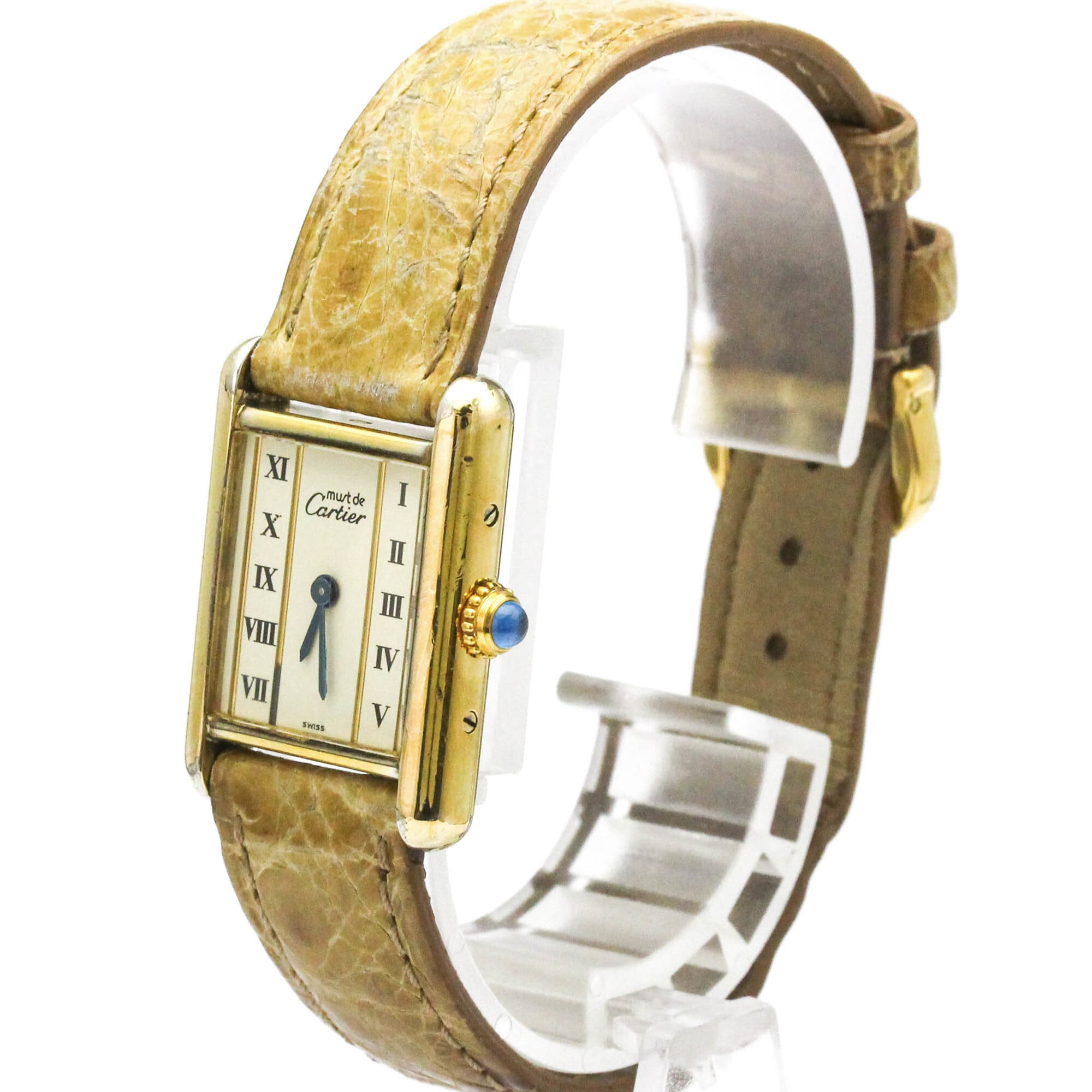 CARTIER Must Tank Vermeil Gold Plated Quartz Ladies Watch 5057001