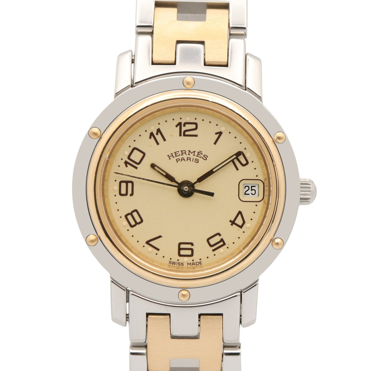 Hermes Clipper CL4.220 Elfenbein Zifferblatt 24 mm Uhr