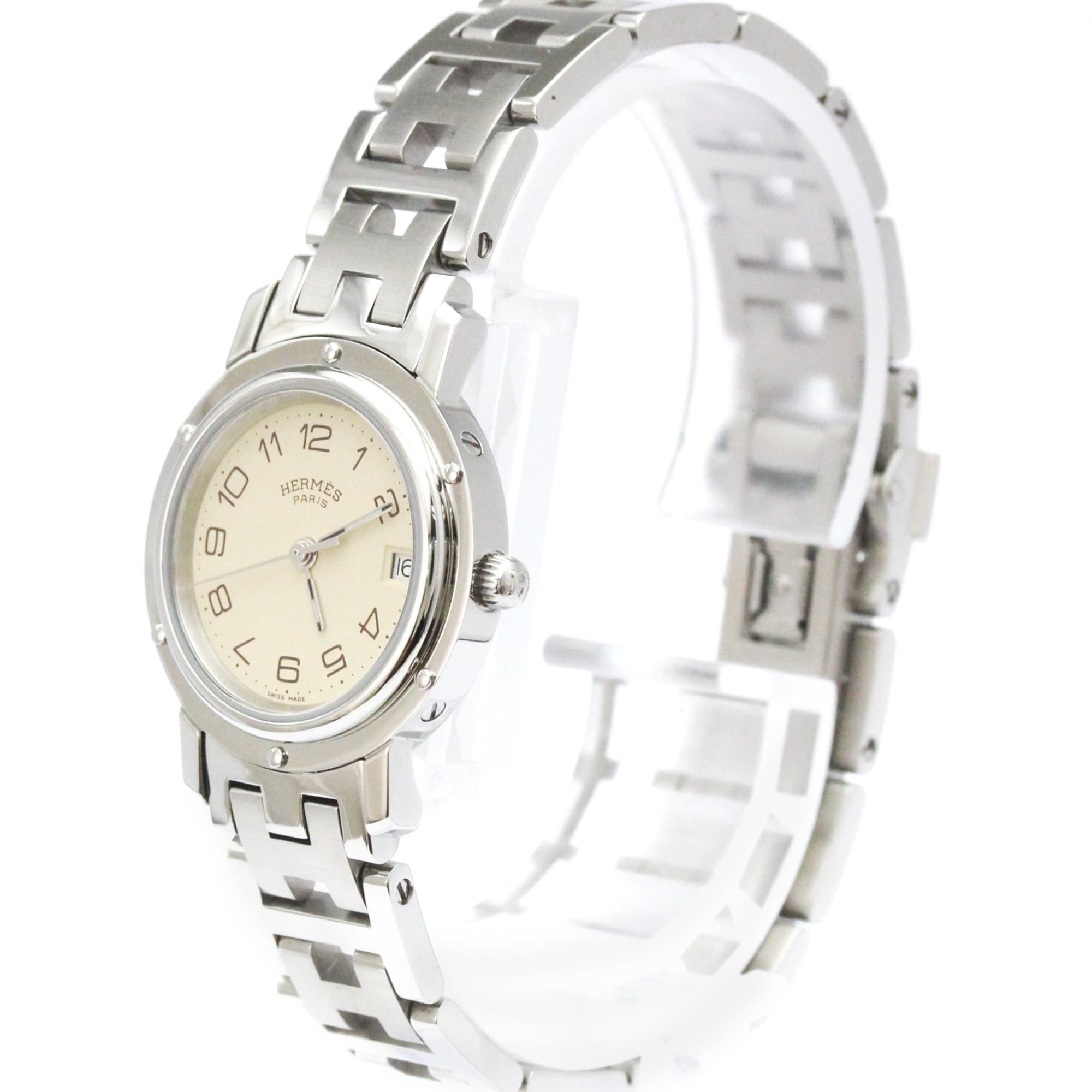 HERMES Clipper Stainless Steel Quartz Ladies CL4.210