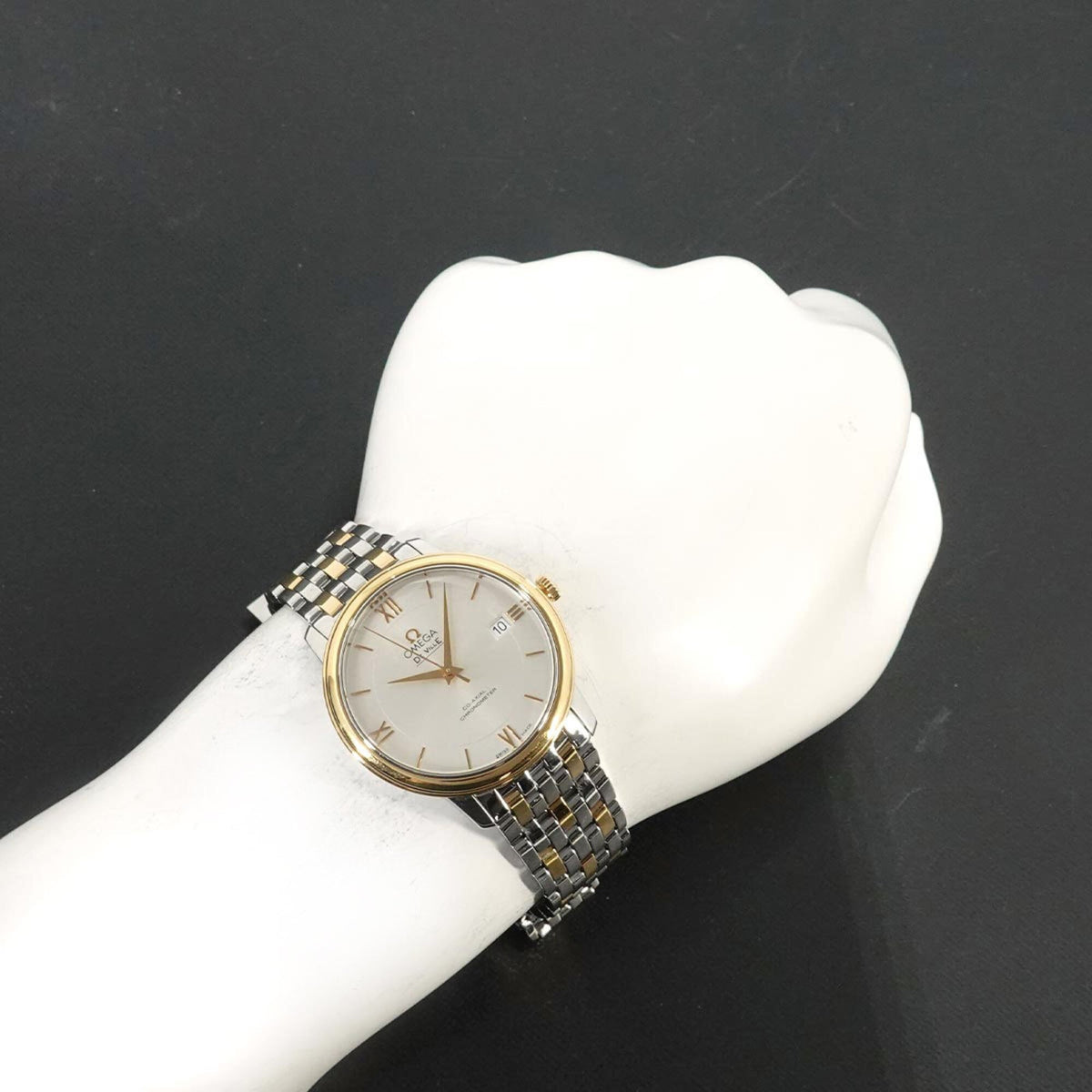 Omega De Ville Prestige Co-Axial Combination 424 20 37 20 02 001 Horloge met zilveren wijzerplaat, 37 mm