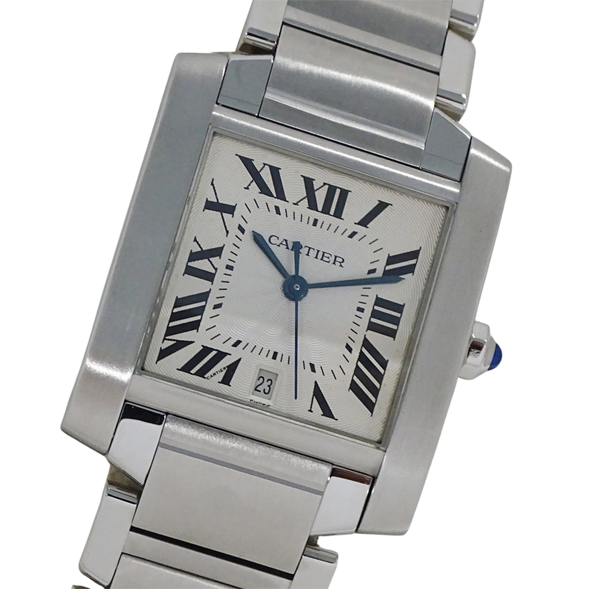 Cartier Tank Française LM Date W51002Q3 Silver Dial 28mm Watch