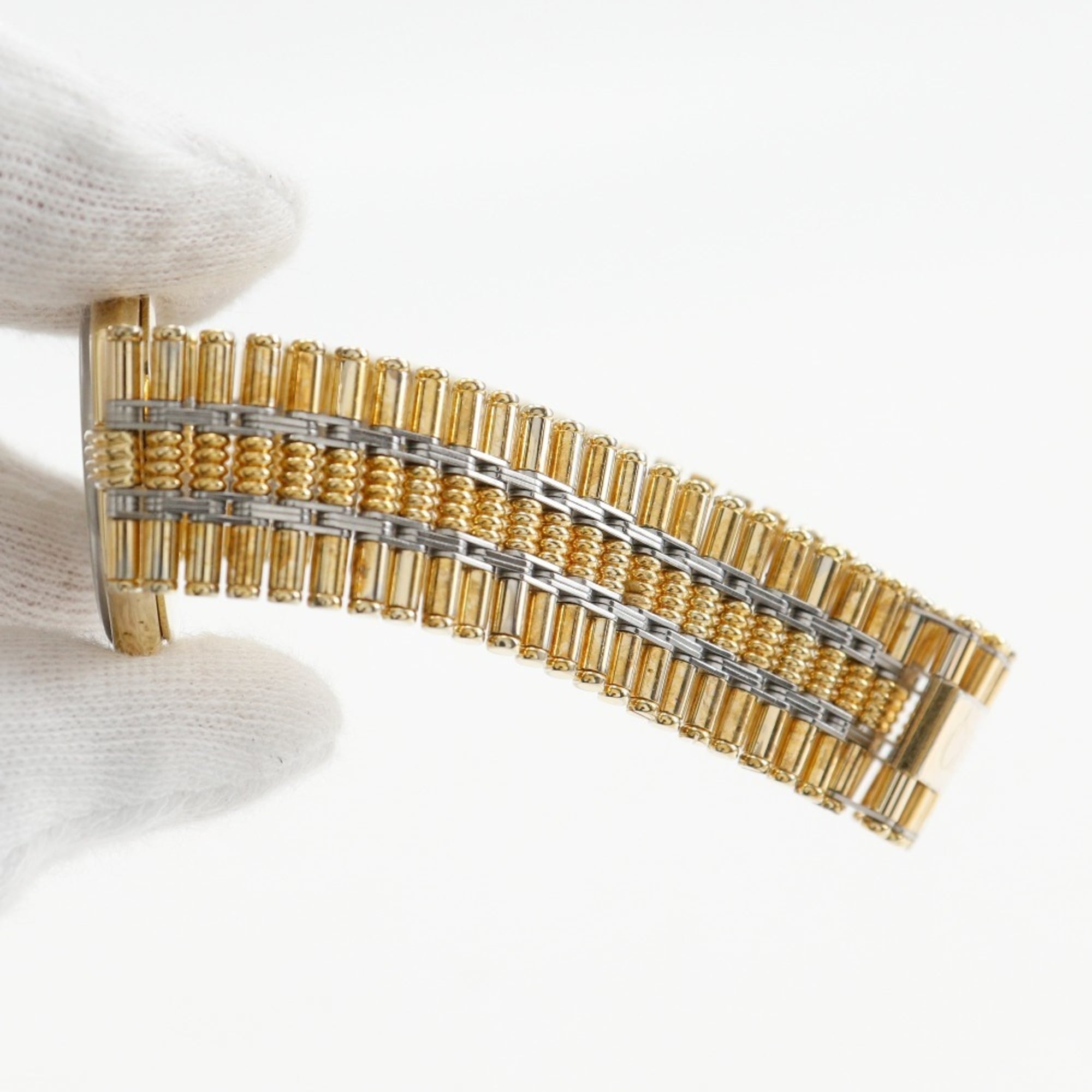 Christian Dior Date Watch 45.15.01 Verguld quartzhorloge met analoge wijzerplaat en gouden wijzerplaat voor heren