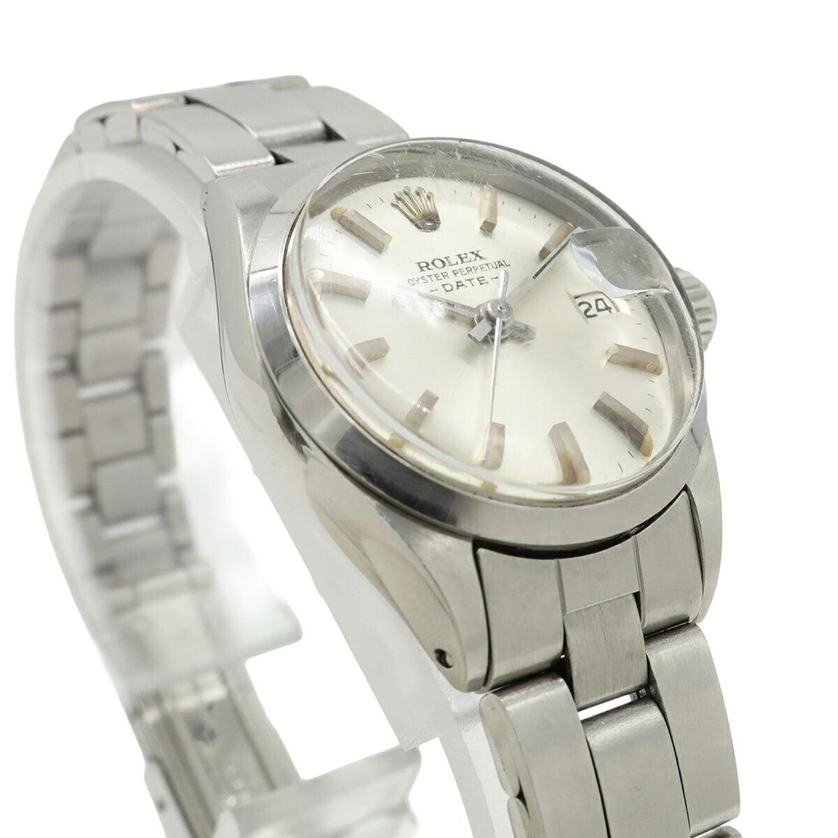 Rolex Oyster Perpetual Date 6516 Silver Dial 24mm Watch