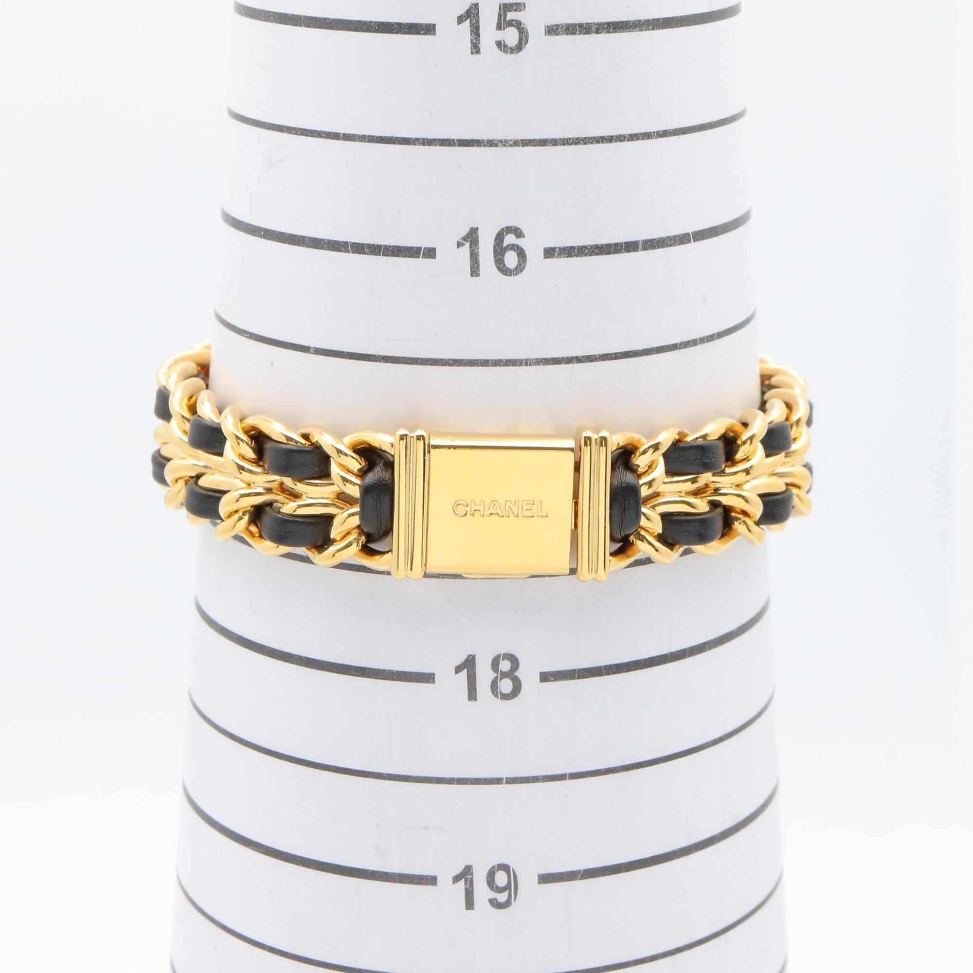 Montre Chanel CHANEL Première XL, plaquée or (GP), bracelet en cuir, pour femme, Noir, H0001
