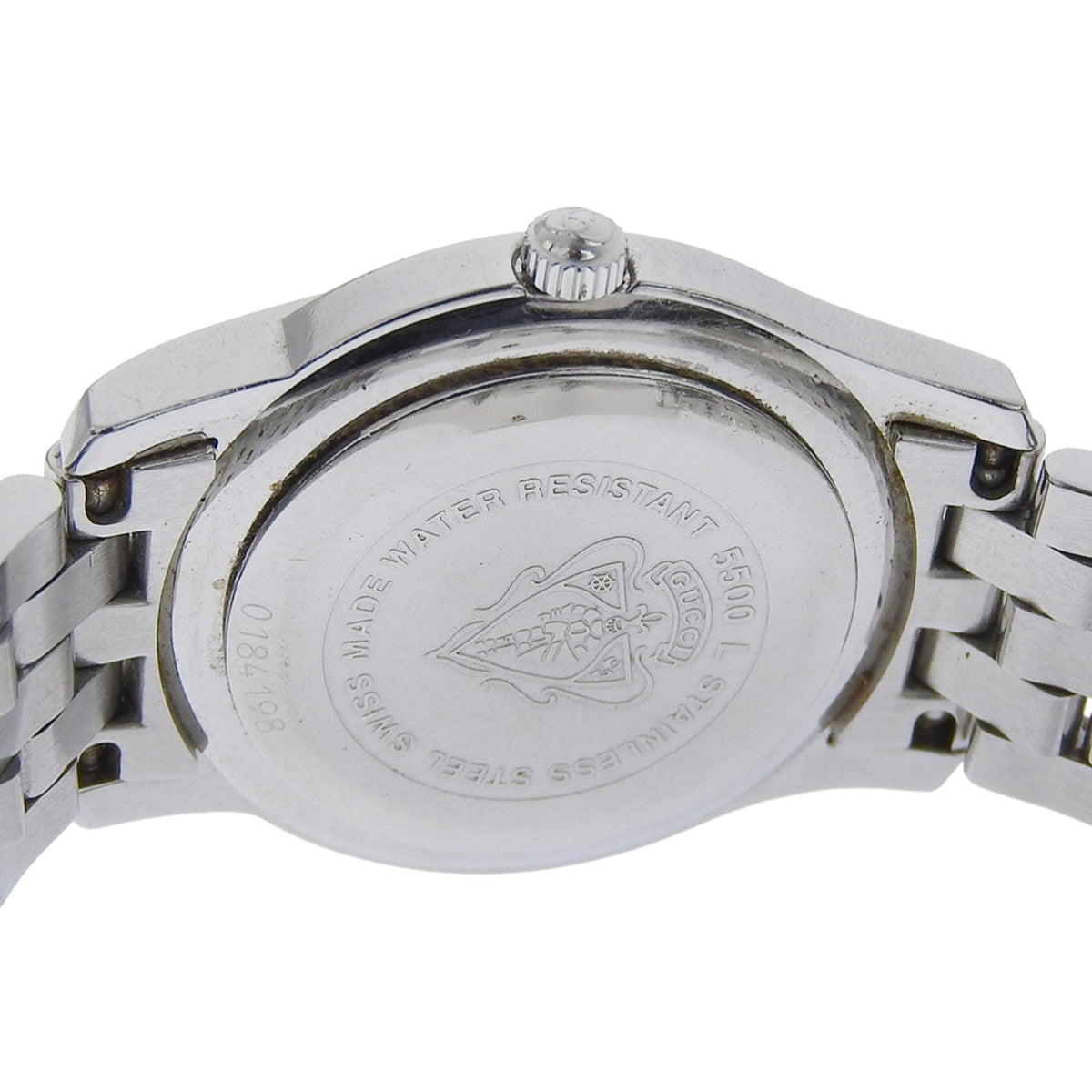 Gucci 5500L Stainless Steel Quartz Analog Watch with Silver Dial for Women