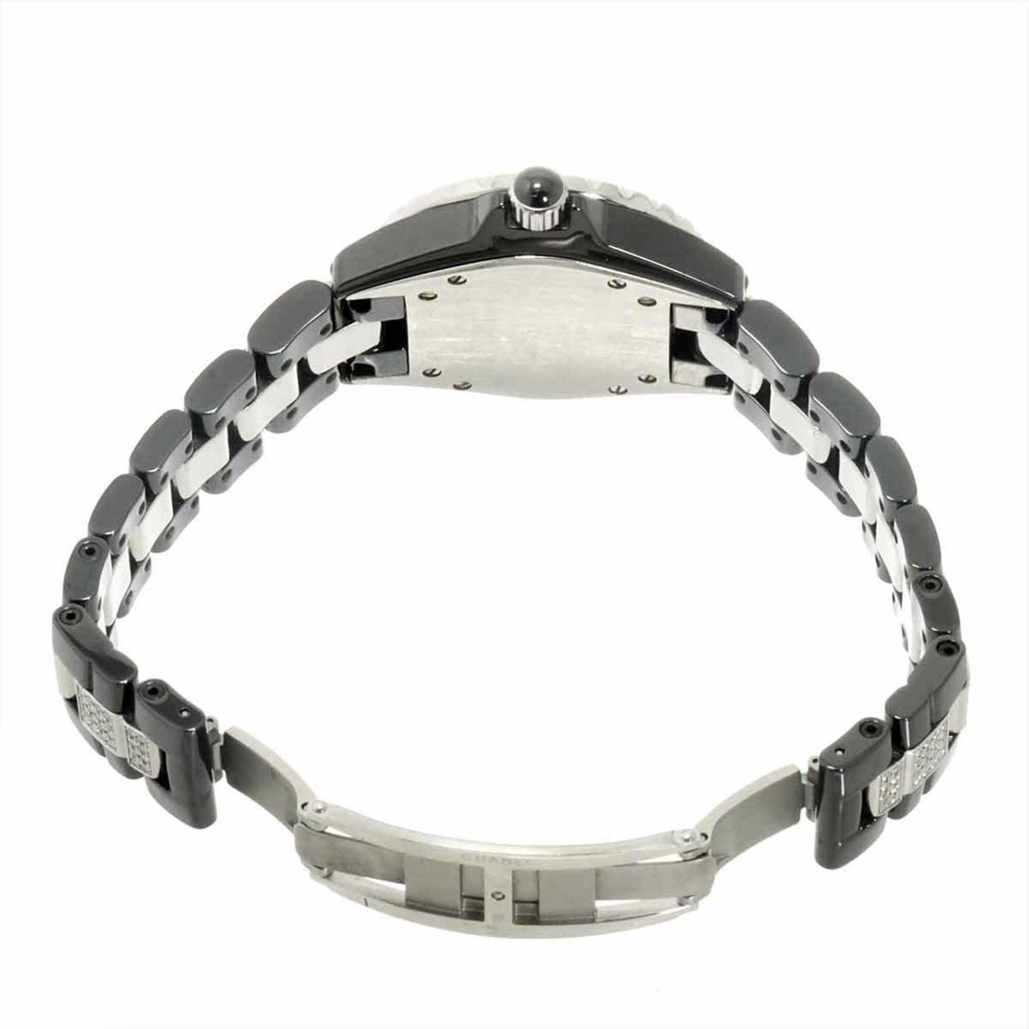 Chanel J12 33mm H1338 Genuine Diamond Ladies' Black Ceramic Date Quartz