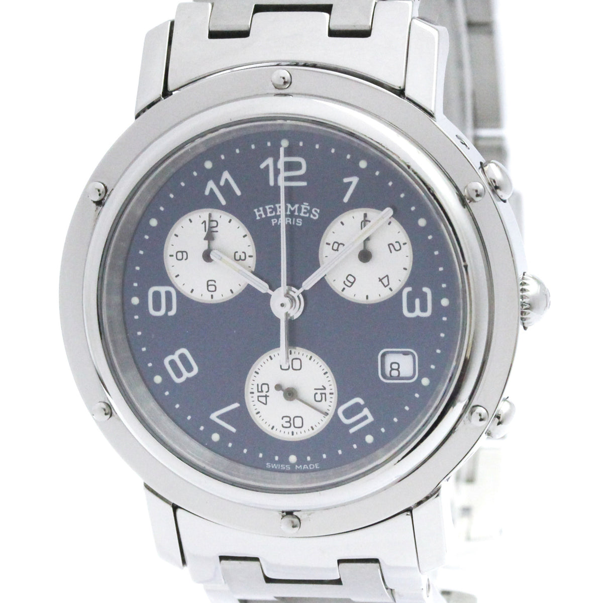 Hermes Clipper CL1.910 horloge met blauwe wijzerplaat, 38 mm