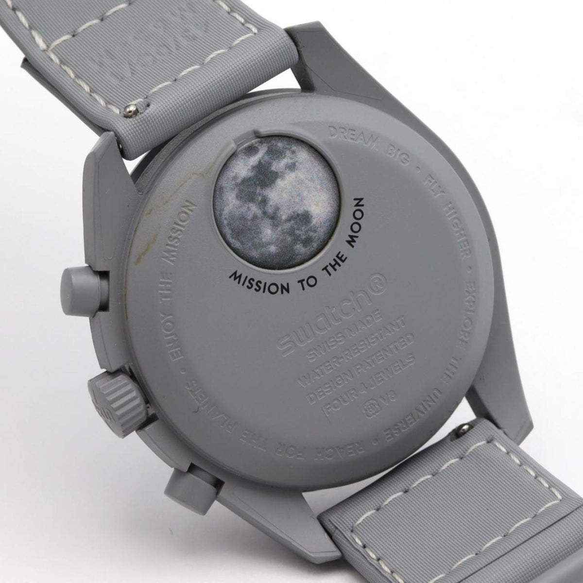 Swatch S x Omega MoonS SO33M106 horloge met witte wijzerplaat, 42 mm