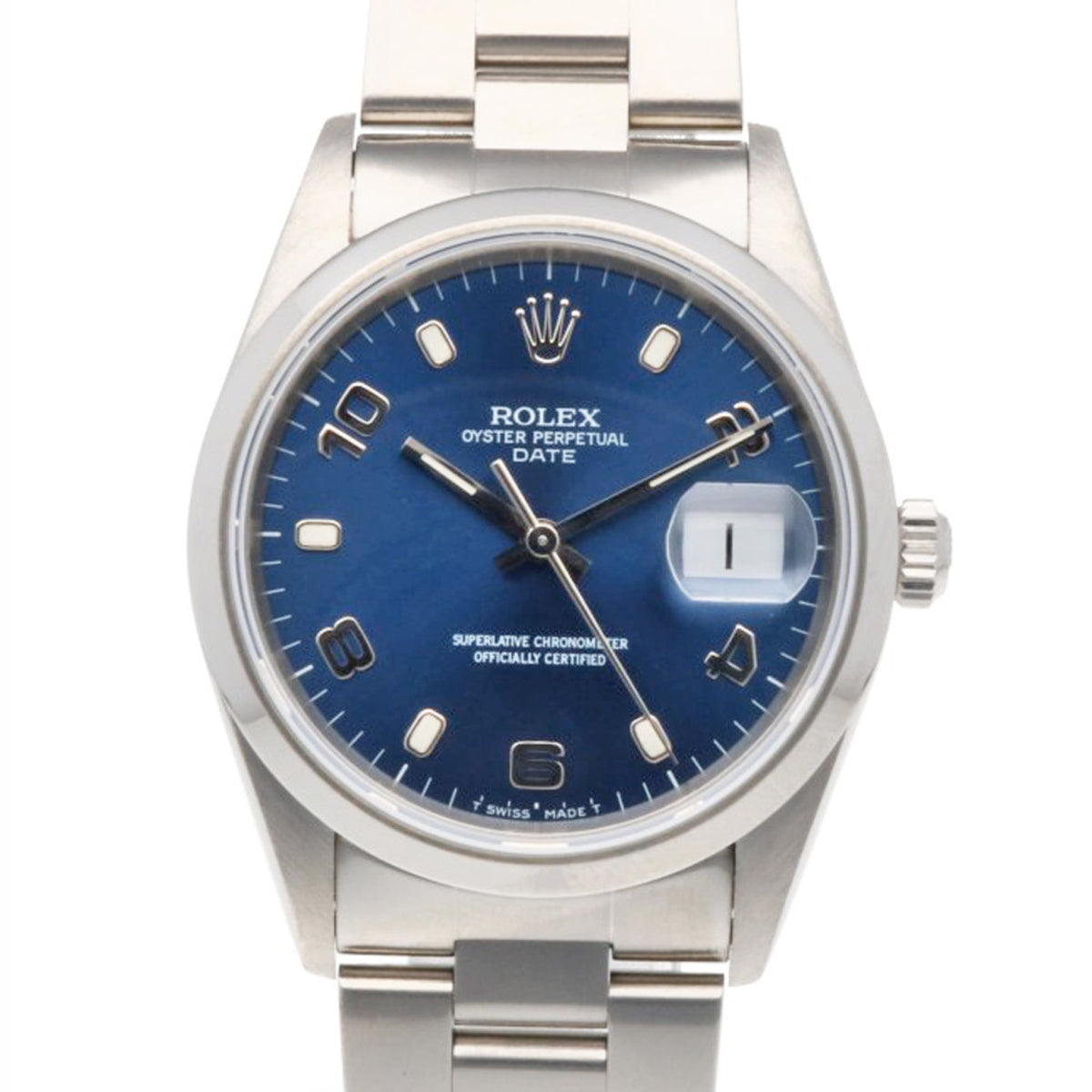 Montre Rolex Date Oyster Perpetual 15200, cadran bleu, 34 mm