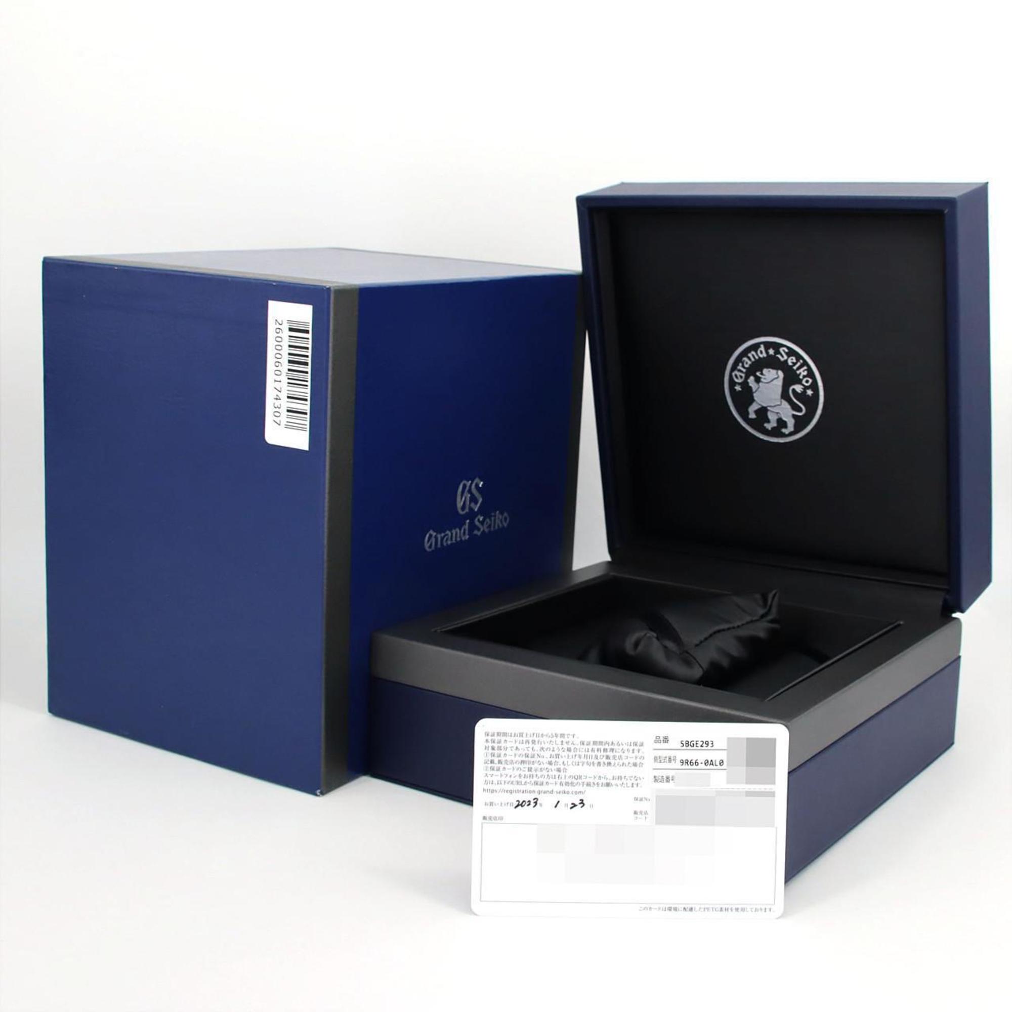 Grand Seiko Elegance Collection Spring Drive GMT 9R66-0AL0 SBGE293 SS polshorloge, automatisch