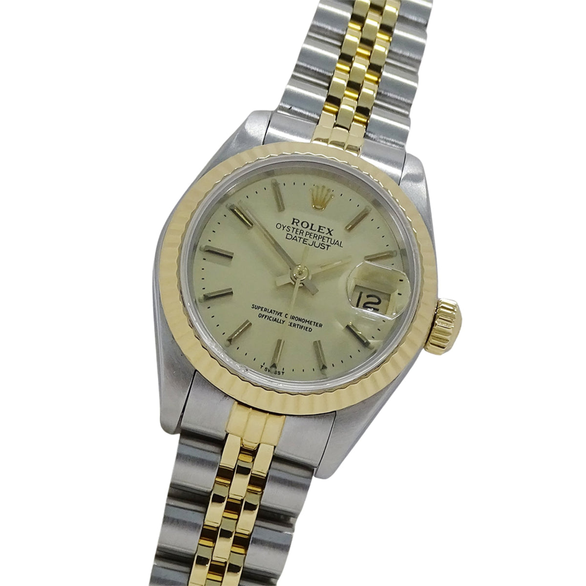 Rolex Datejust 69173 L, goldenes Zifferblatt, 26 mm Uhr