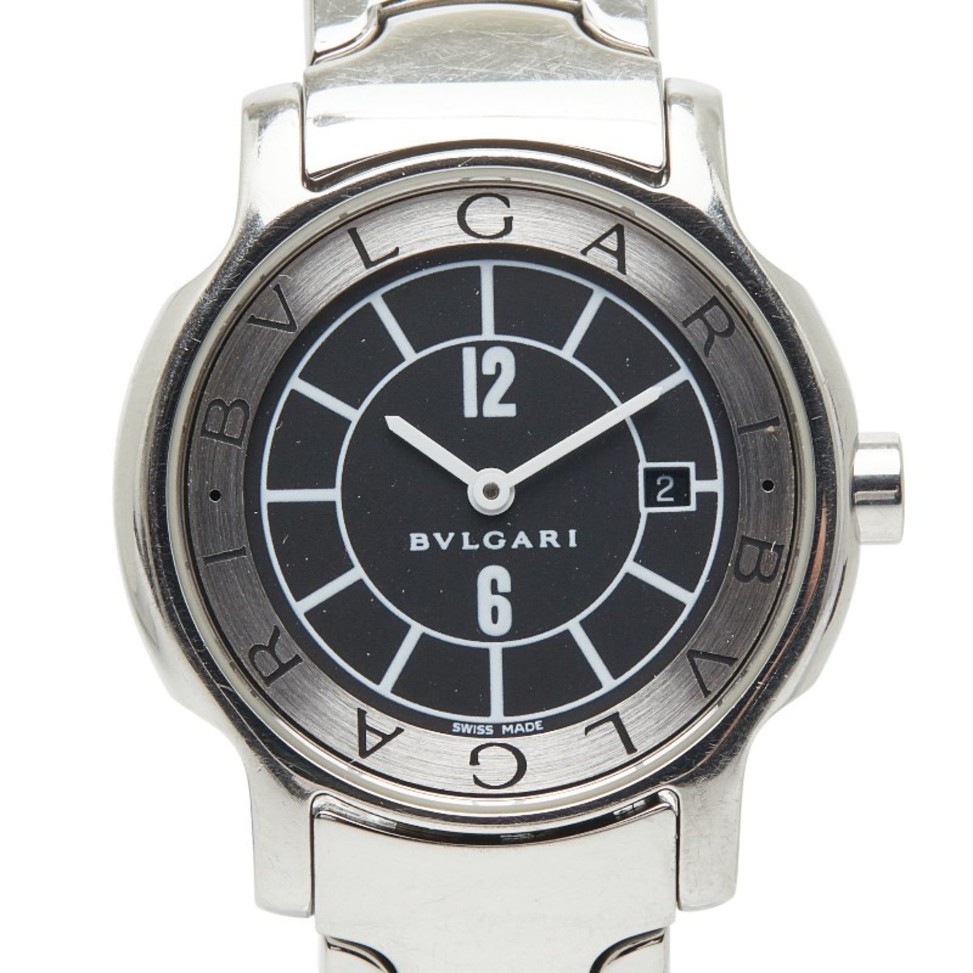Bvlgari Solotempo ST29S Quartz Watch with Black Dial and Stainless Steel, Women's
