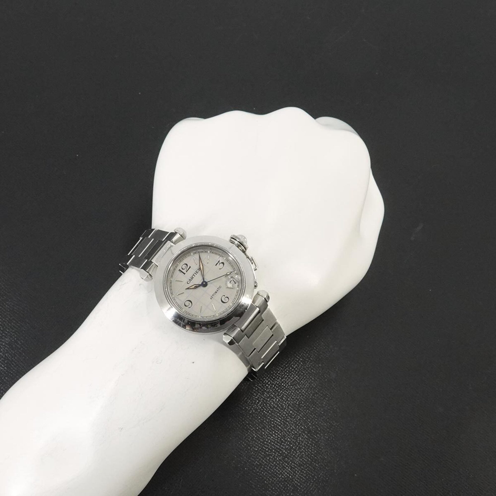 Cartier Pasha C W31023M7 Boys' Date Silver Automatic